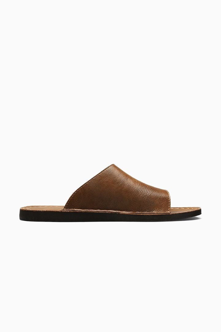 Herresandaler i Brun Læder - Minimalistisk Slide Design