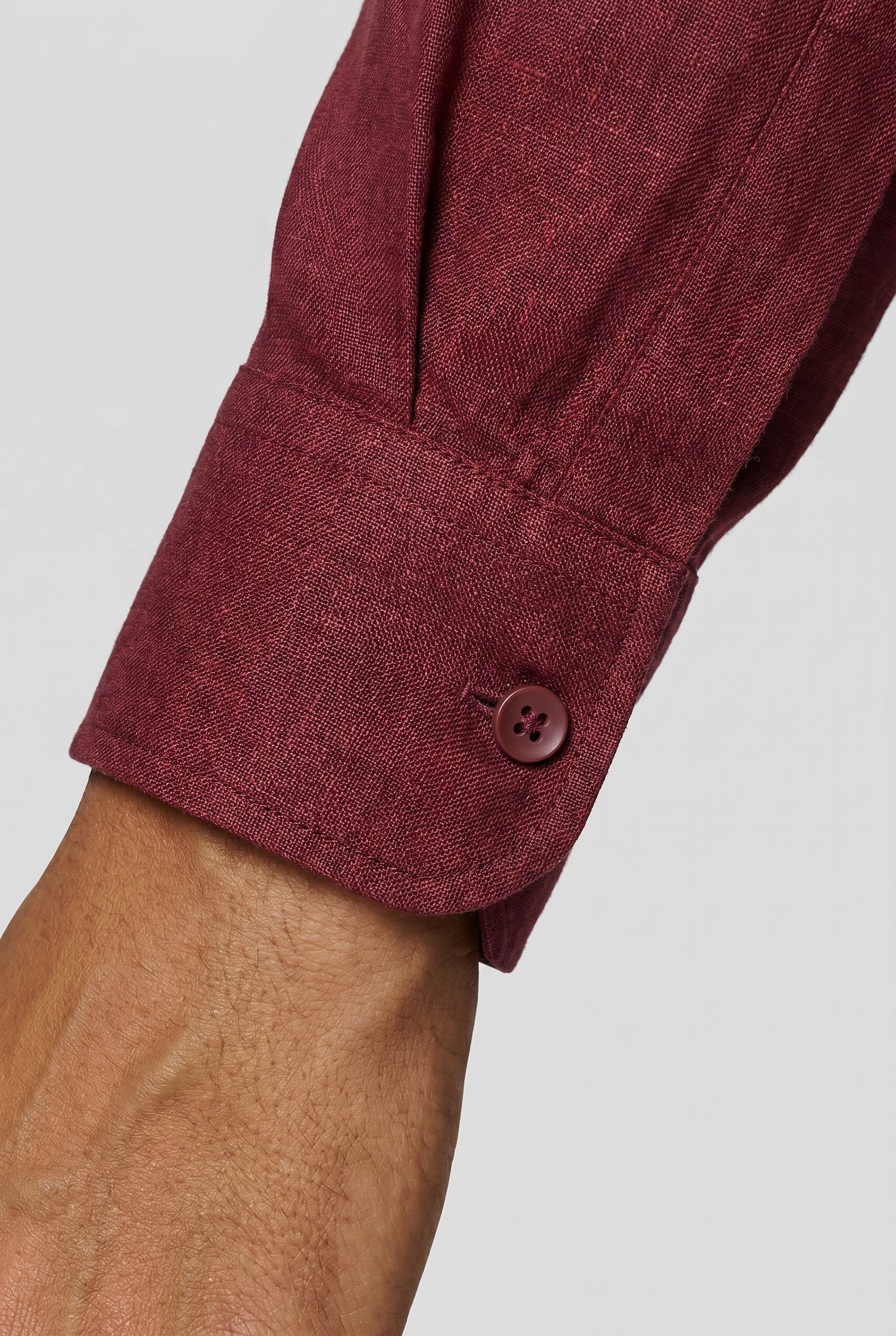 Linskjorte til Mænd - Bordeaux - Lin - Regular Fit - frame 5