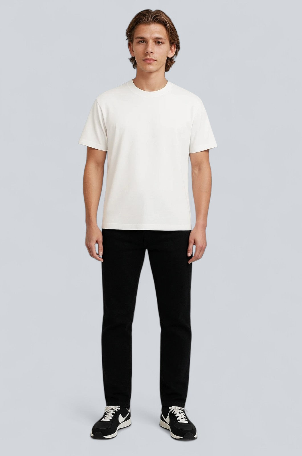 Herre T-shirt i Bomuld – Åndbar Kortærmet Rund Hals – Hvid - - Herre T-shirts - Valmont Wear
