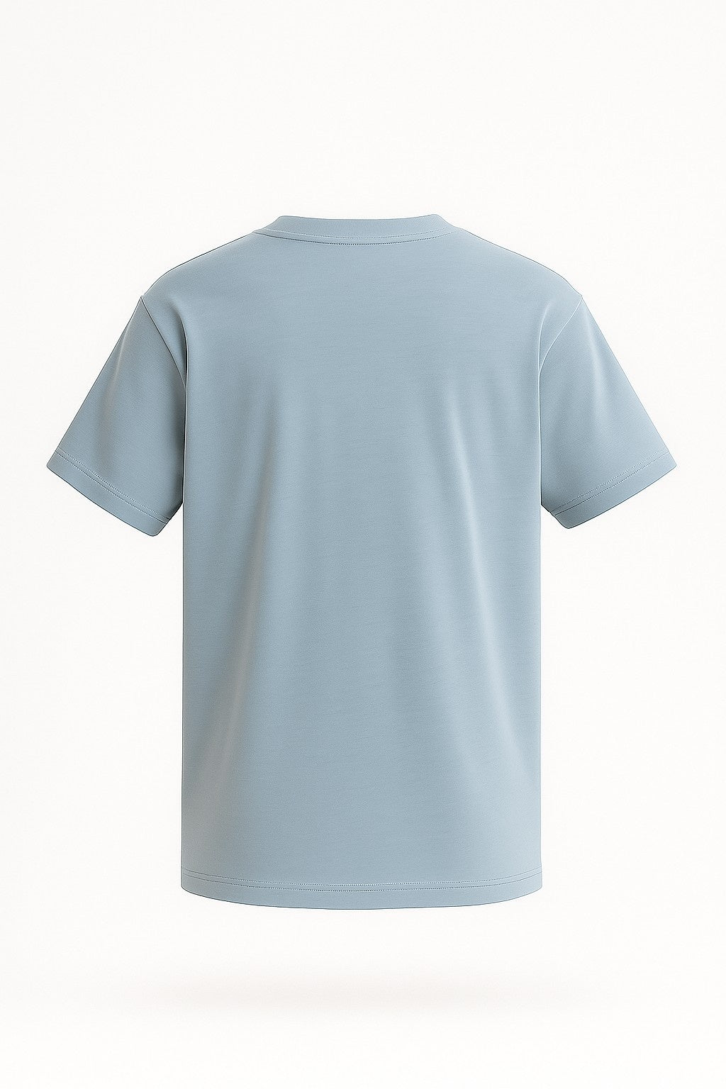 Herre T-shirt i Bomuld – Åndbar Kortærmet Rund Hals – Tågeblå - - Herre T-shirts - Valmont Wear