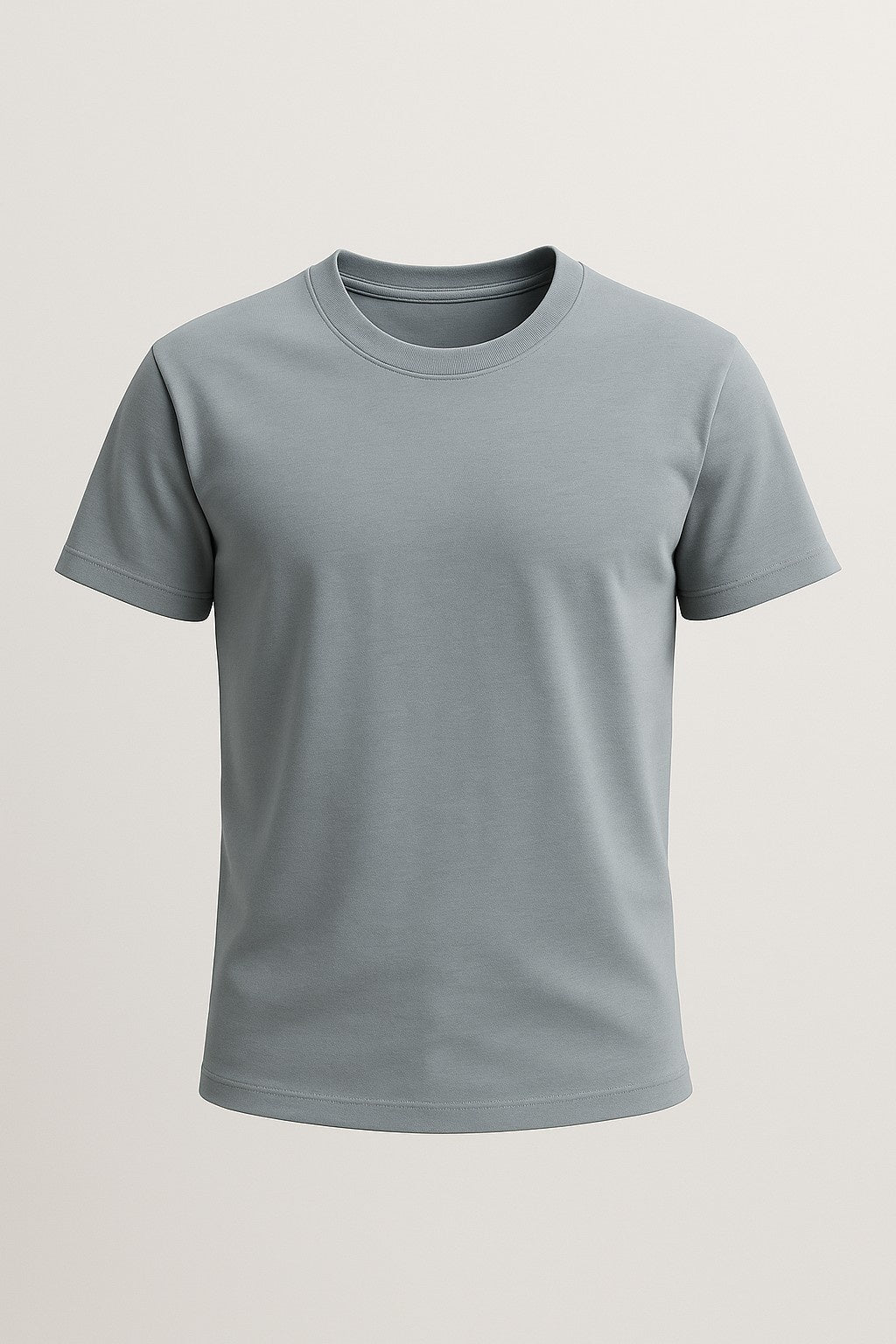 Herre T-shirt i Bomuld – Åndbar Kortærmet Rund Hals – Jerngrå - Jerngrå - Herre T-shirts - Valmont Wear