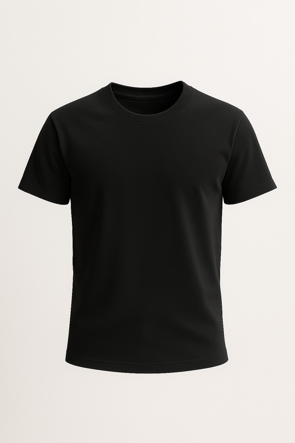 Herre T-shirt i Bomuld – Åndbar Kortærmet Rund Hals – Kulsort - Kulsort - Herre T-shirts - Valmont Wear