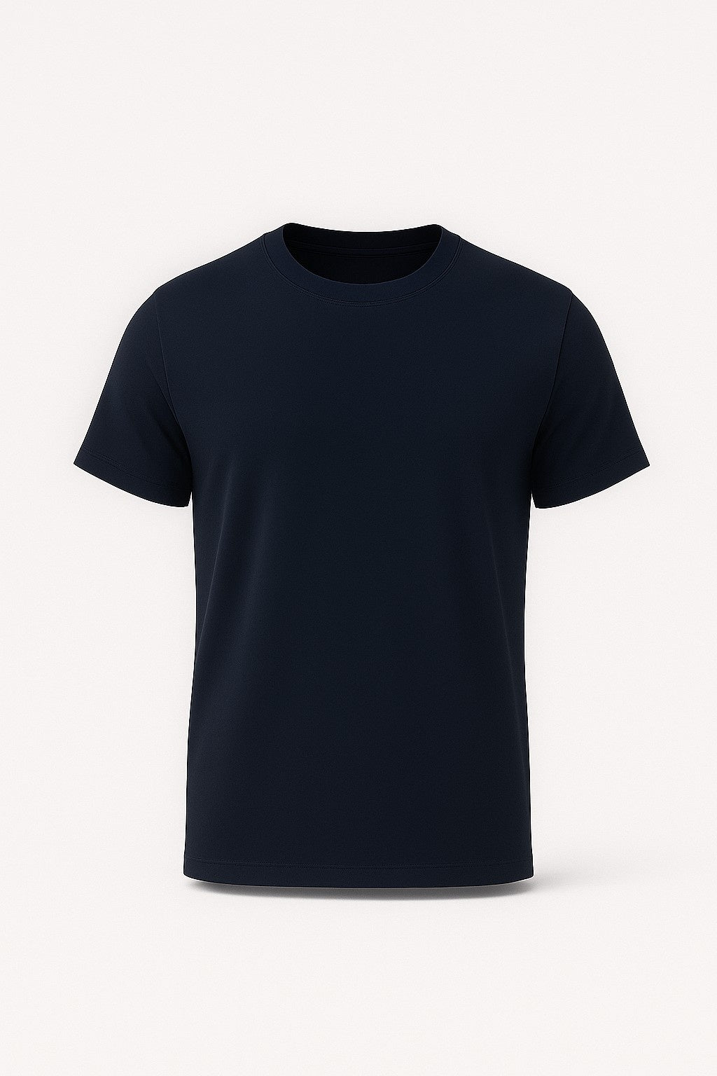 Herre T-shirt i Bomuld – Åndbar Kortærmet Rund Hals – Marineblå - Marineblå - Herre T-shirts - Valmont Wear