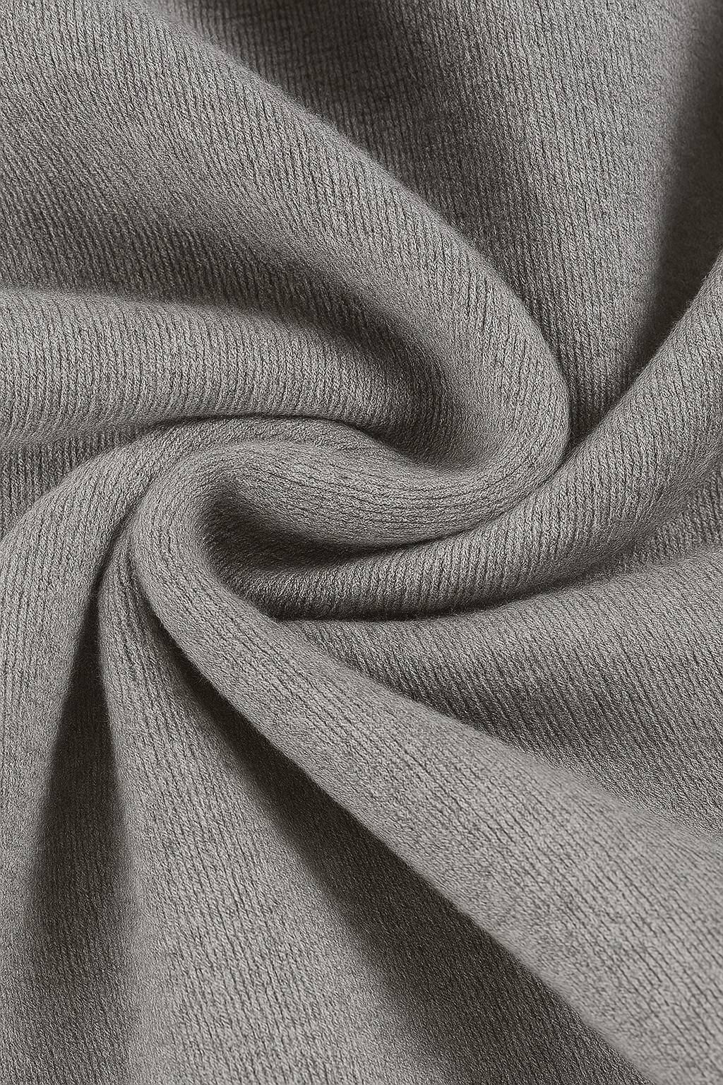 Herre Klassisk Crew Neck Pullover Sweater – Ensfarvet, Ribdetaljer, Casual Fit – Grå - - Sweatre - Valmont Wear