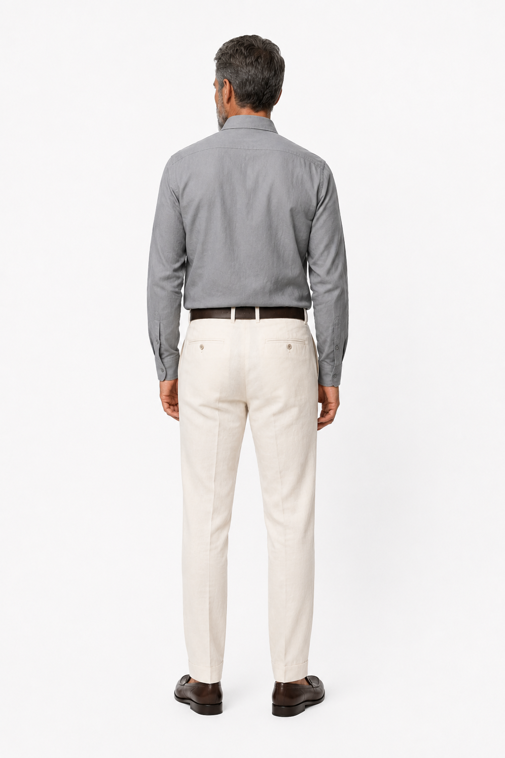 Linskjorte til Mænd - Antraciet - Lin - Regular Fit - - Linskjorte - Valmont Wear