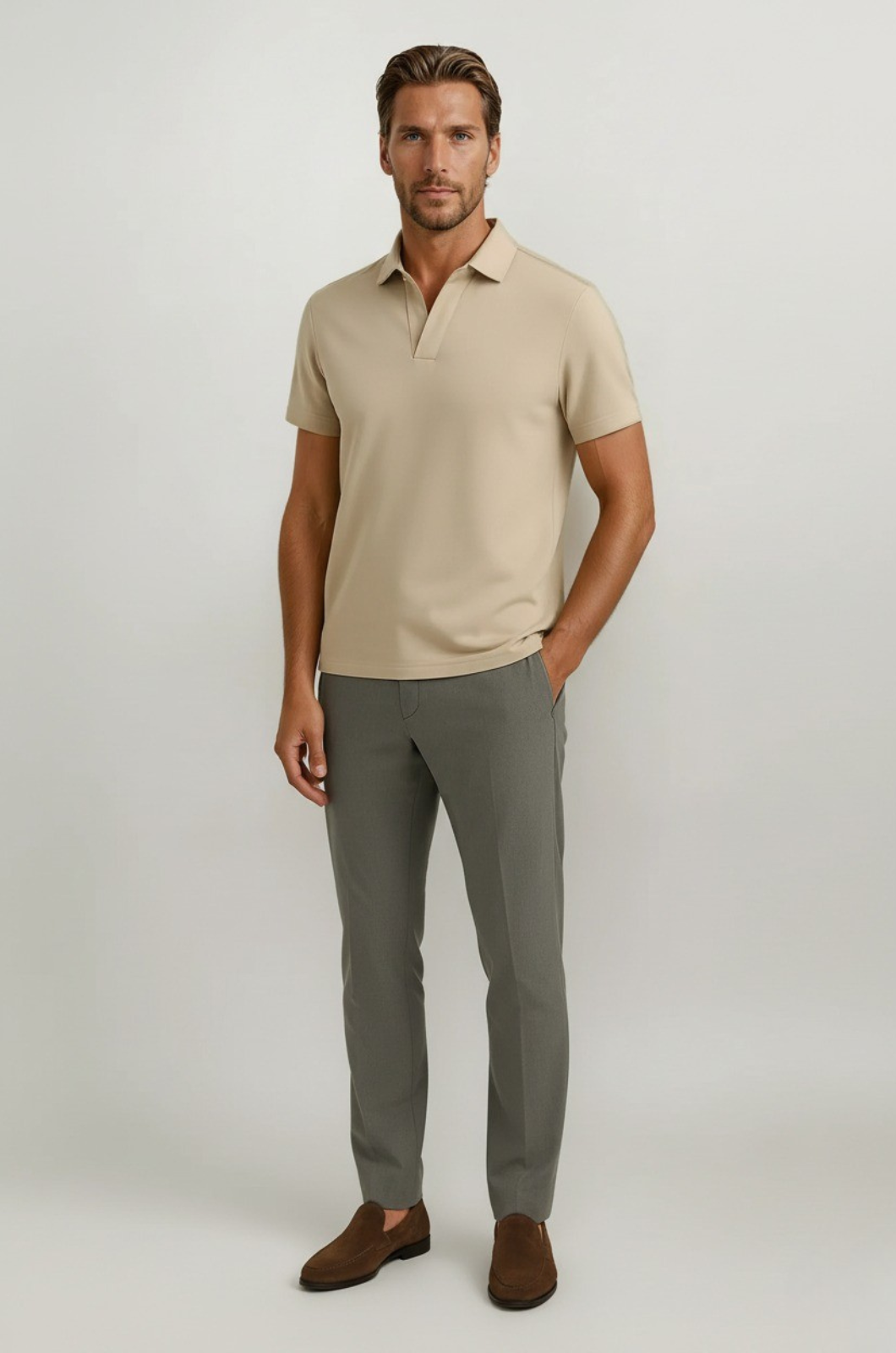 Polo Shirt Mænd i Teknisk Stof Slank Fit - - Polo skjorter - Valmont Wear