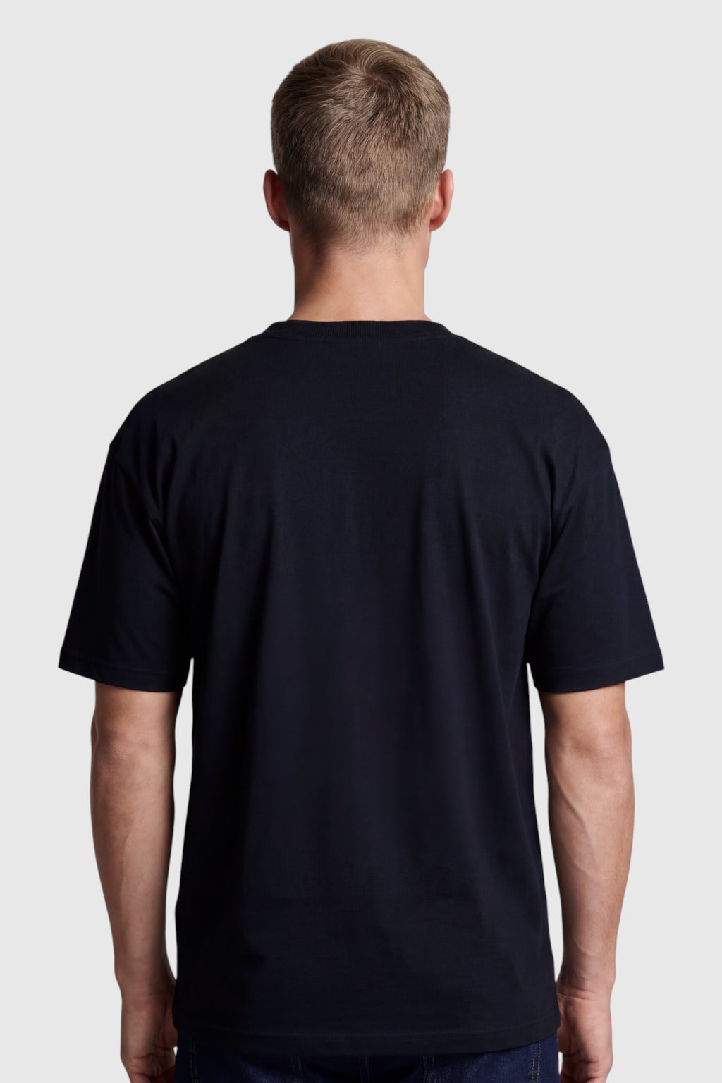 Herre T-shirt i Bomuld – Åndbar Kortærmet Rund Hals – Sort