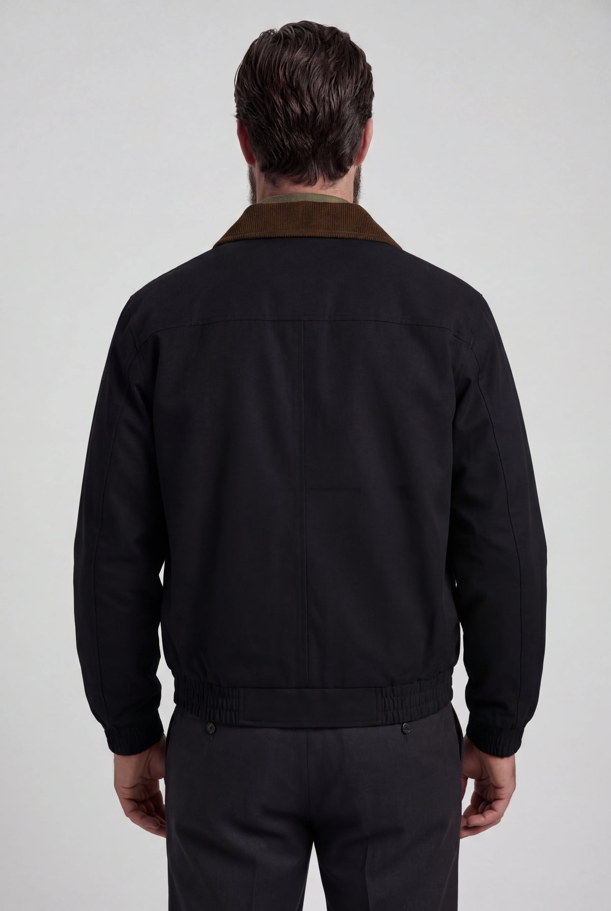 Herre kort utility-jakke med fløjlskrave - Sort - Jakker - Valmont Wear