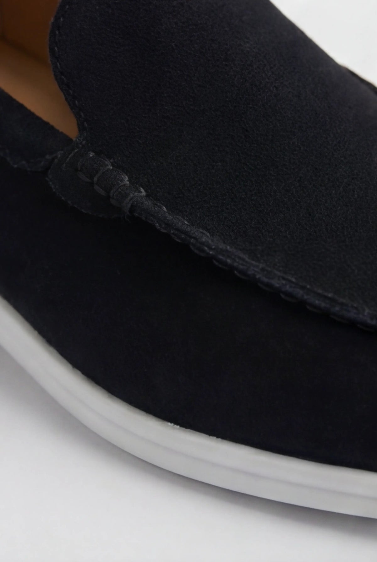Casual Herre Loafers Slip-On - Sort PU med Ruskindslook - Sort - Loafers - Valmont Wear