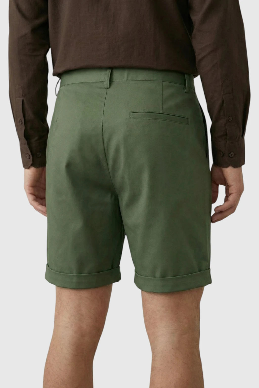 Herreshorts med læg og lommer – grøn og alsidige