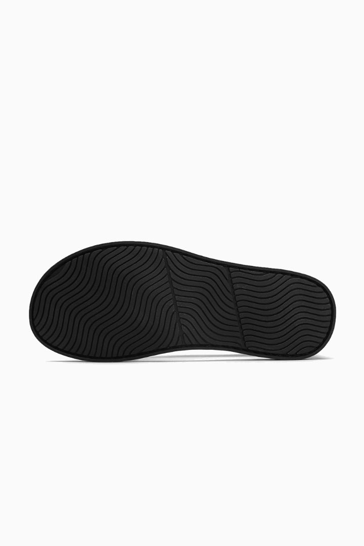 Herresandaler i Sort Læder - Åben Side Komfort Design