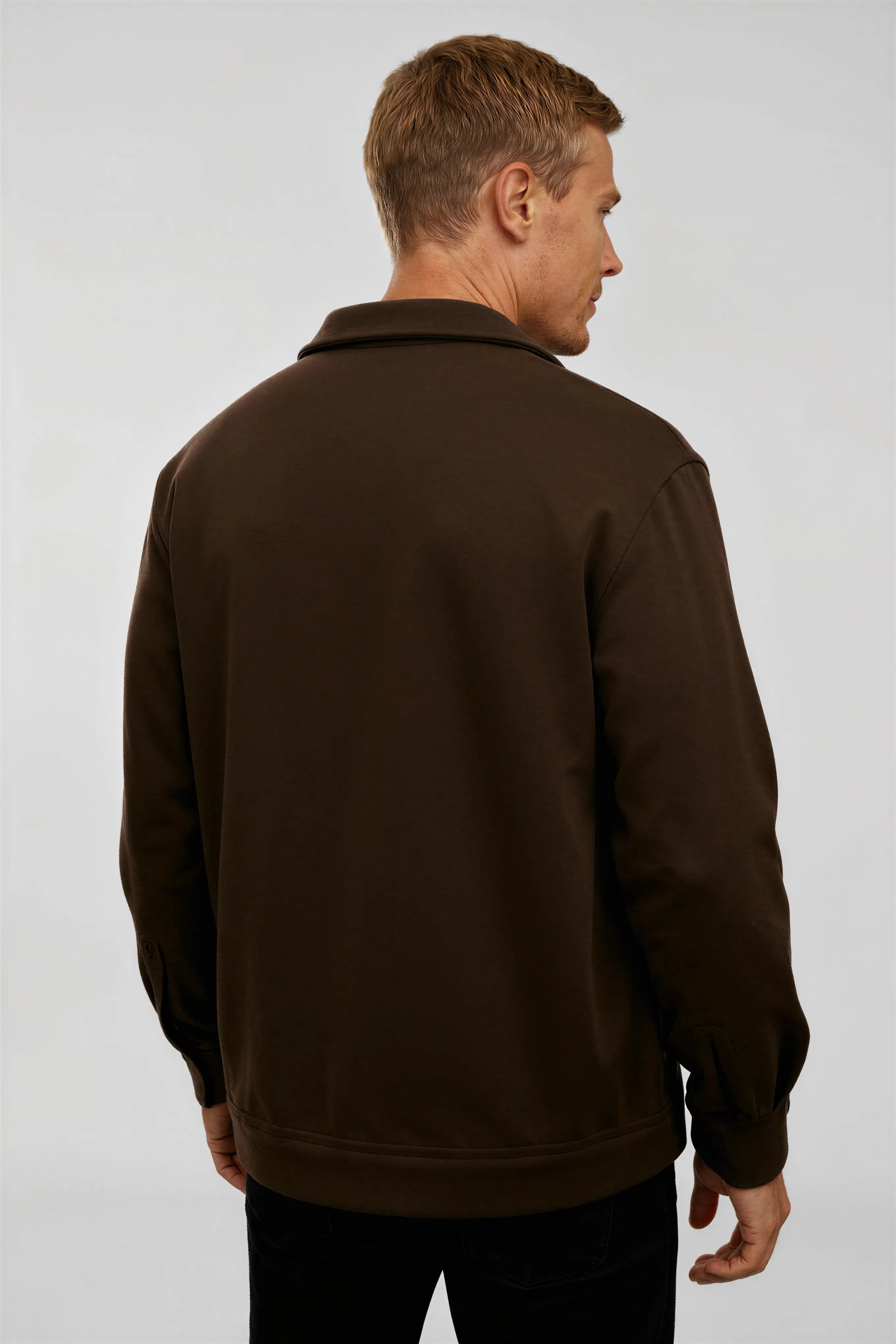 Coffee Brown Børstet Overshirt Jakke