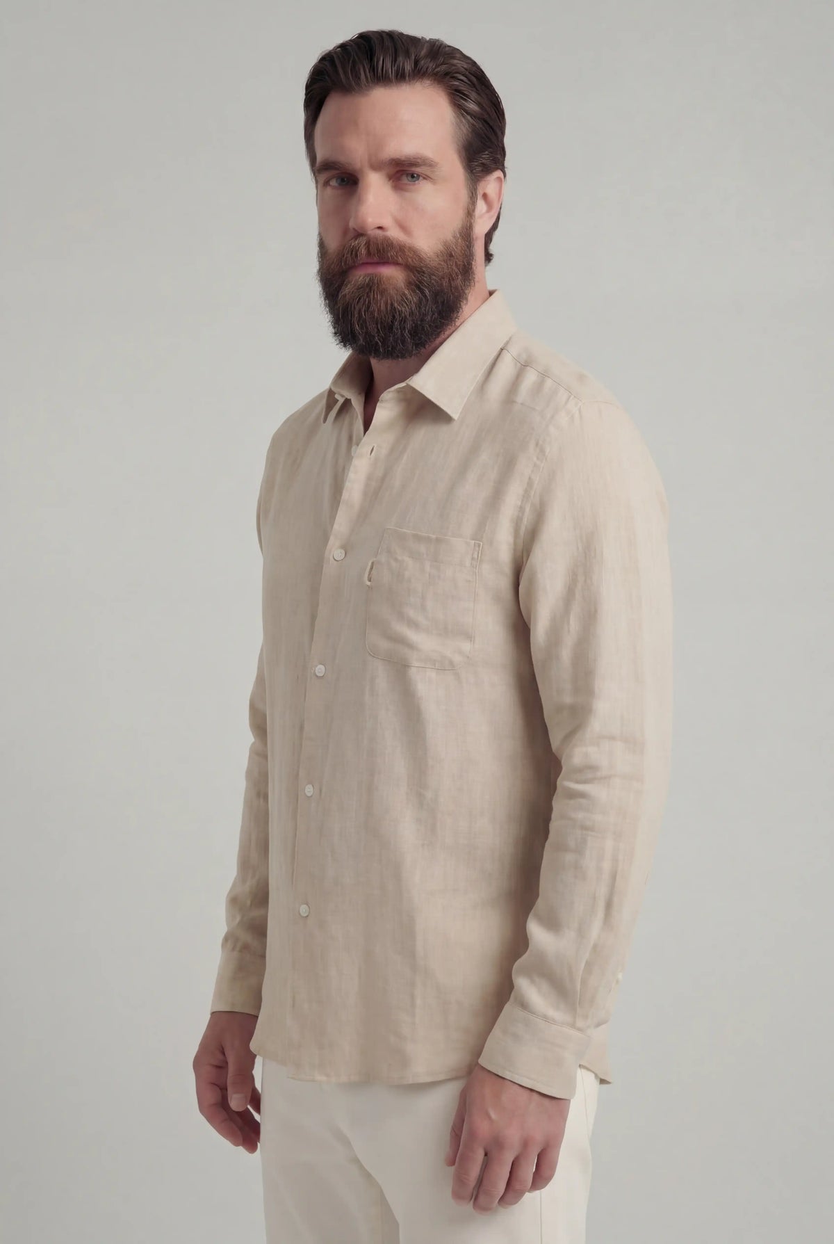 Monaco Summer Shirt - Sand - Linskjorte - Valmont Wear
