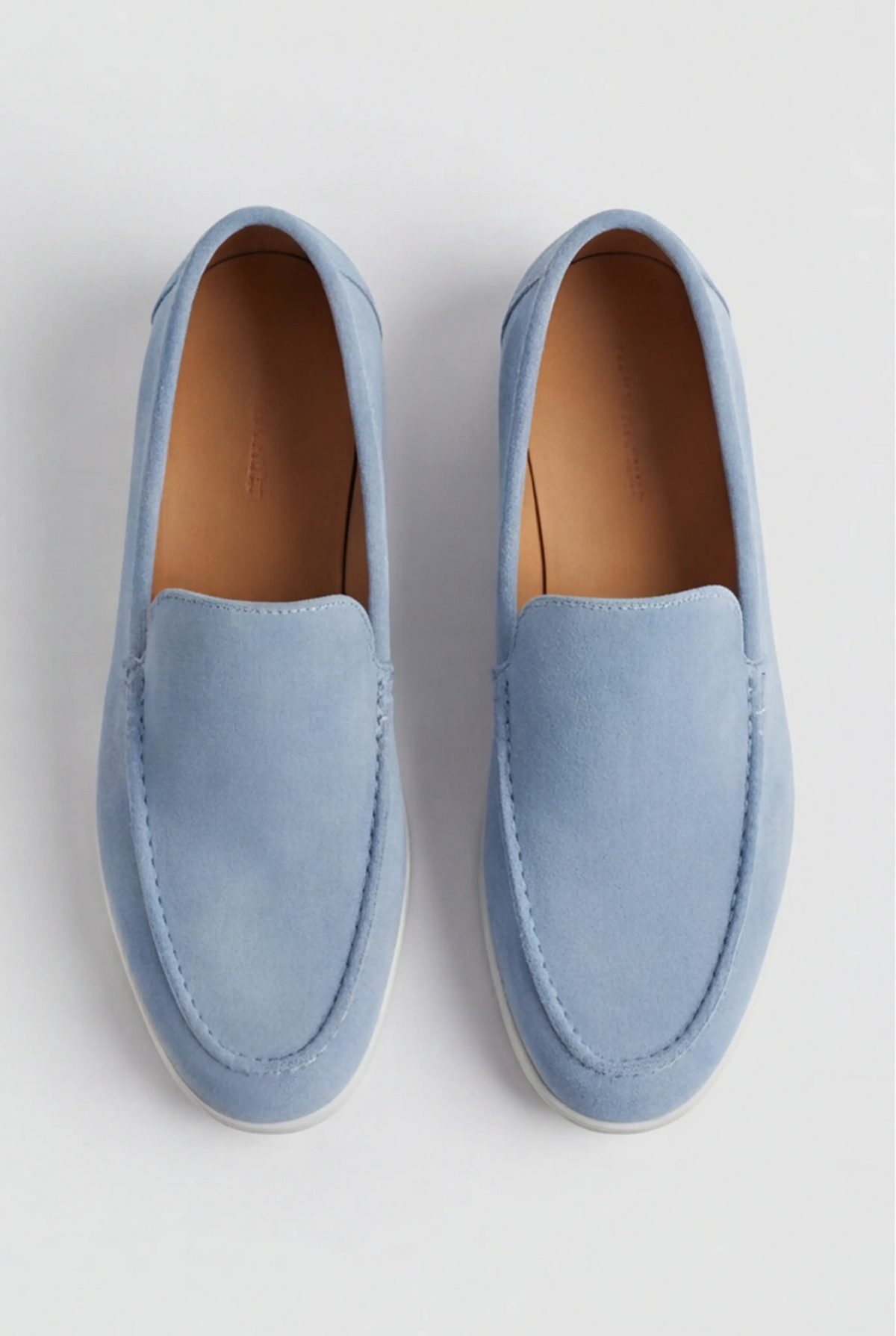 Casual Herre Loafers Slip-On - Lyseblå PU med Ruskindslook - Lyseblå - Loafers - Valmont Wear
