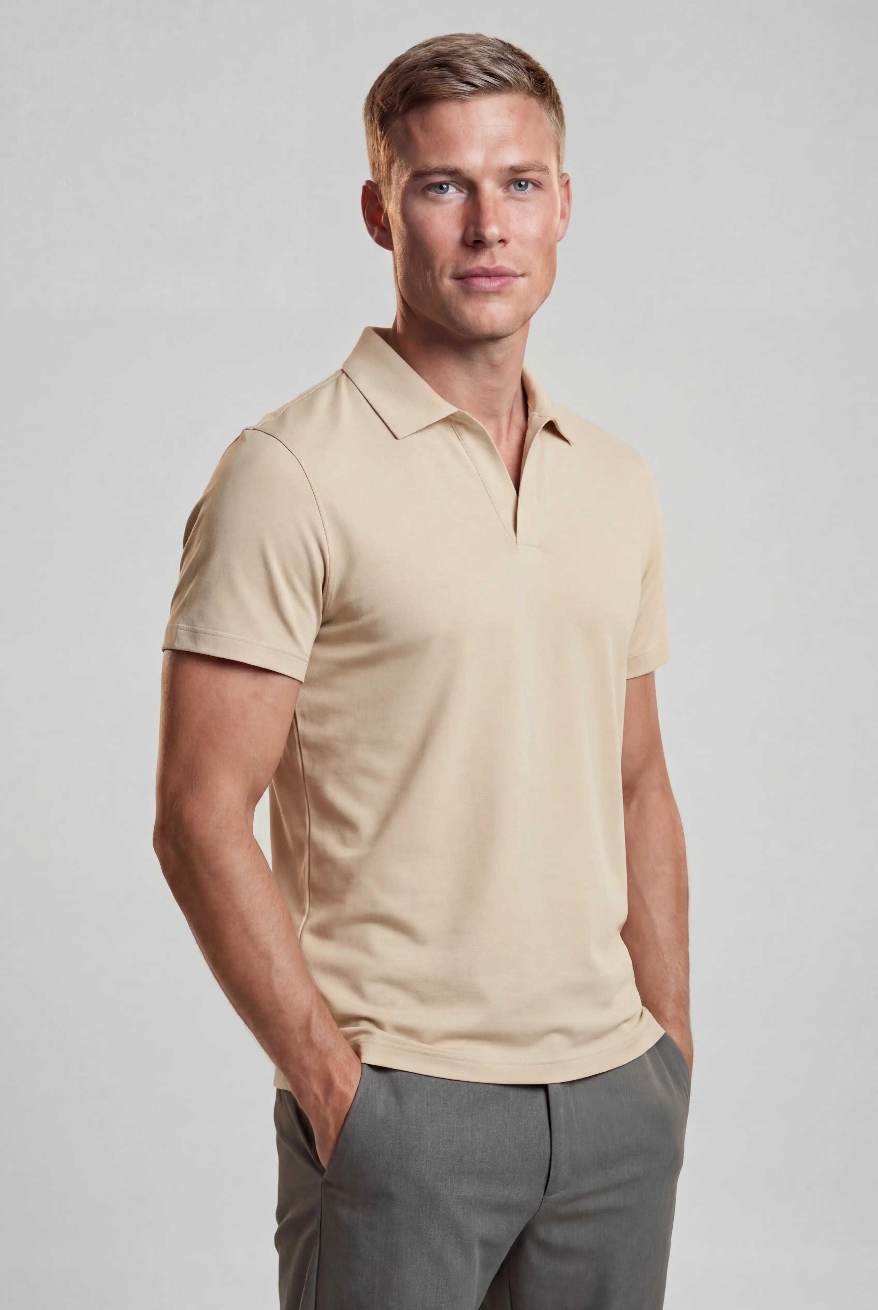 Polo Shirt Mænd i Teknisk Stof Slank Fit