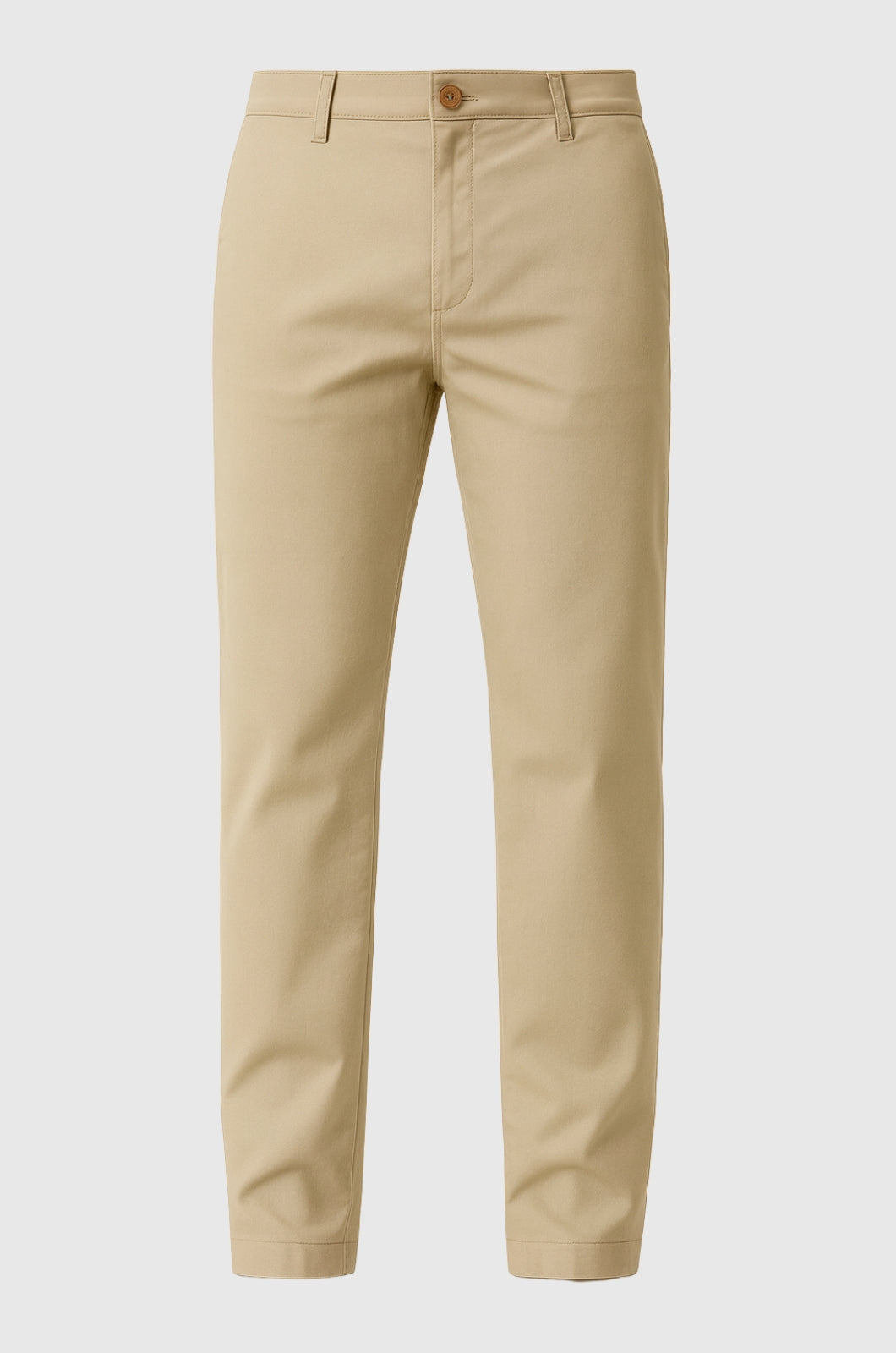 Herrebukser – Straight Fit Bomuld med Stræk – Khaki – Fire Årstider – Kontor & Casual - - Pants - Valmont Wear