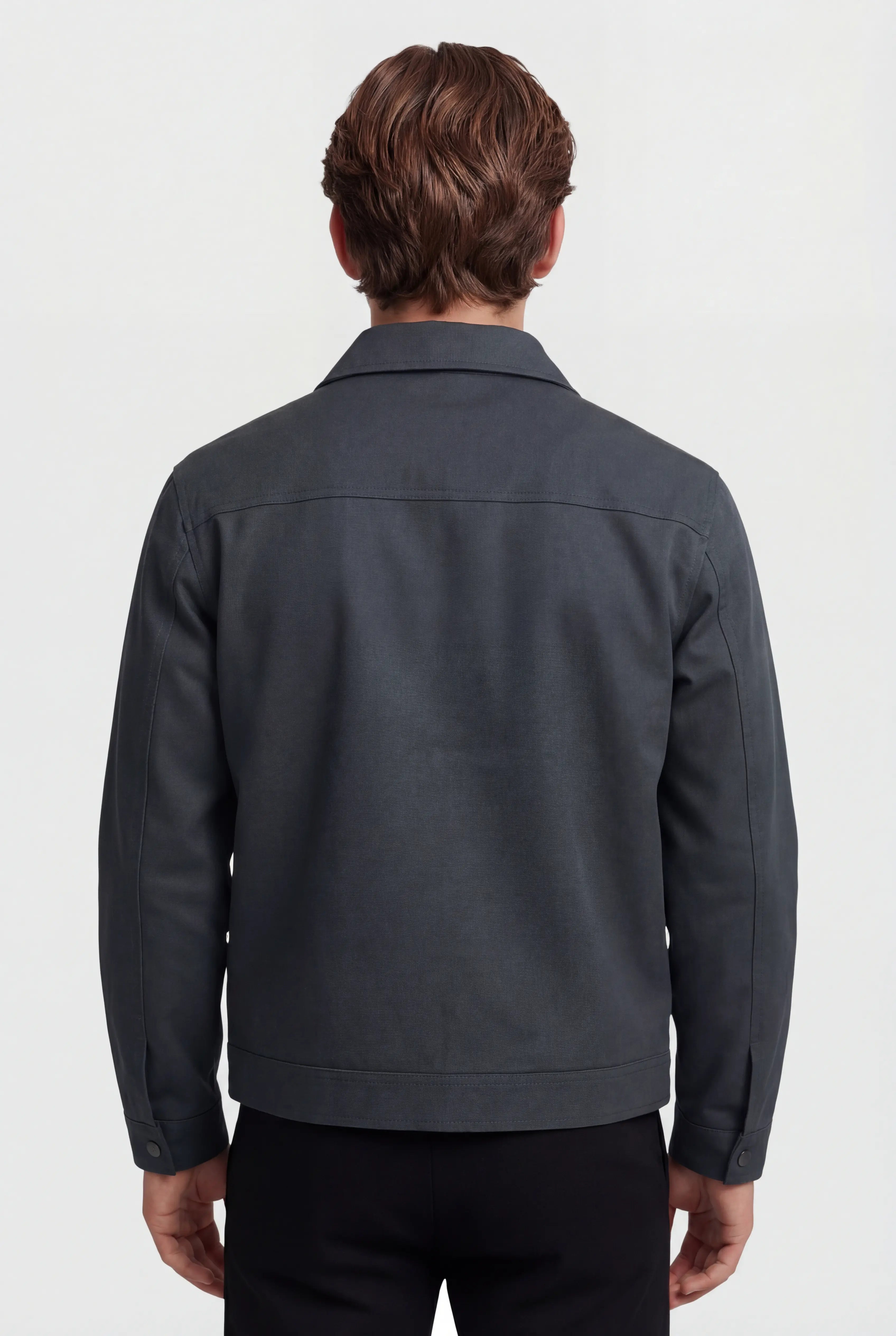 Letvægts Twill Jakke til Mænd – Mørkegrå – Regular Fit