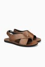 Herrensandalen aus braunem Leder mit Kreuzriemen – bequeme Slip-ons für den Sommer