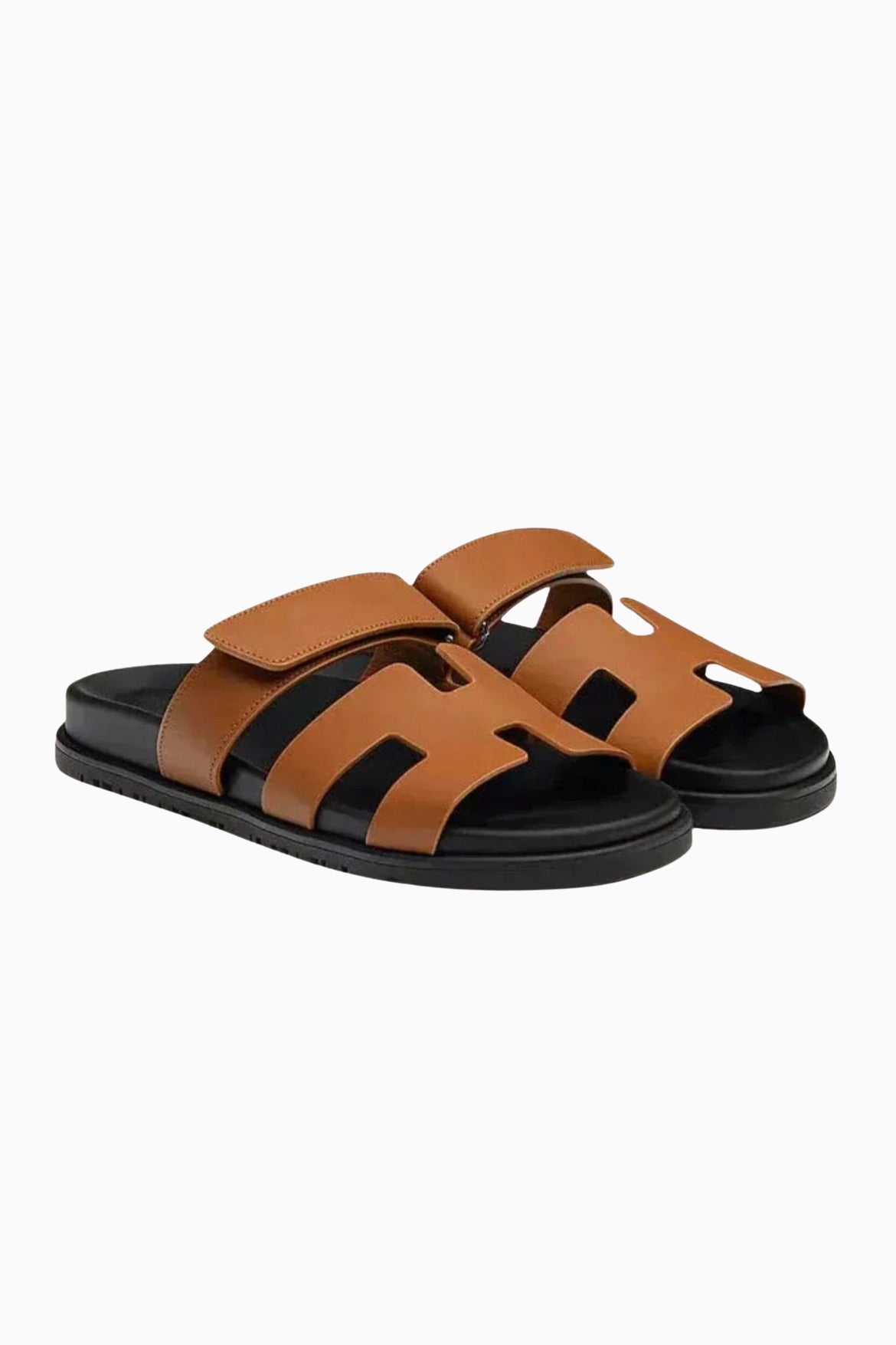 Herresandaler i Brun Læder - H-Cut Slip-On Komfort