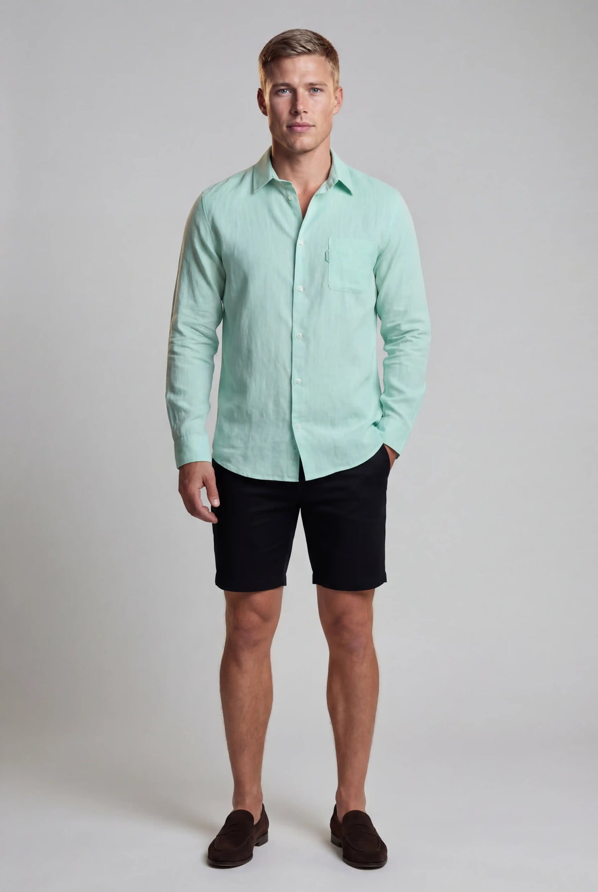 Monaco Summer Shirt - Mintgrøn - Linskjorte - Valmont Wear