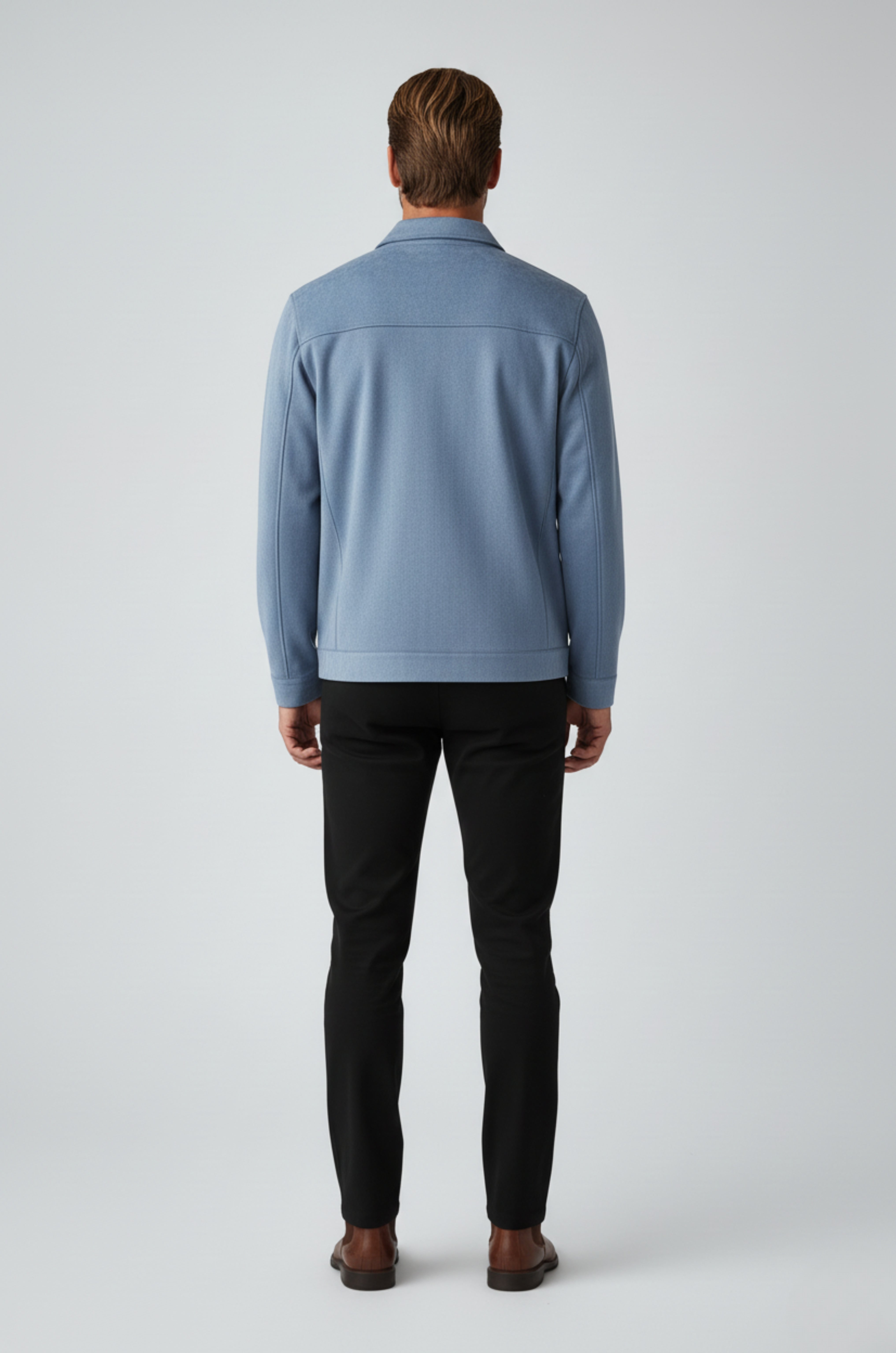 Dusty Blue Suede Jakke til Mænd – Elegant og Alsidig Hverdagsjakke - - Jakker - Valmont Wear