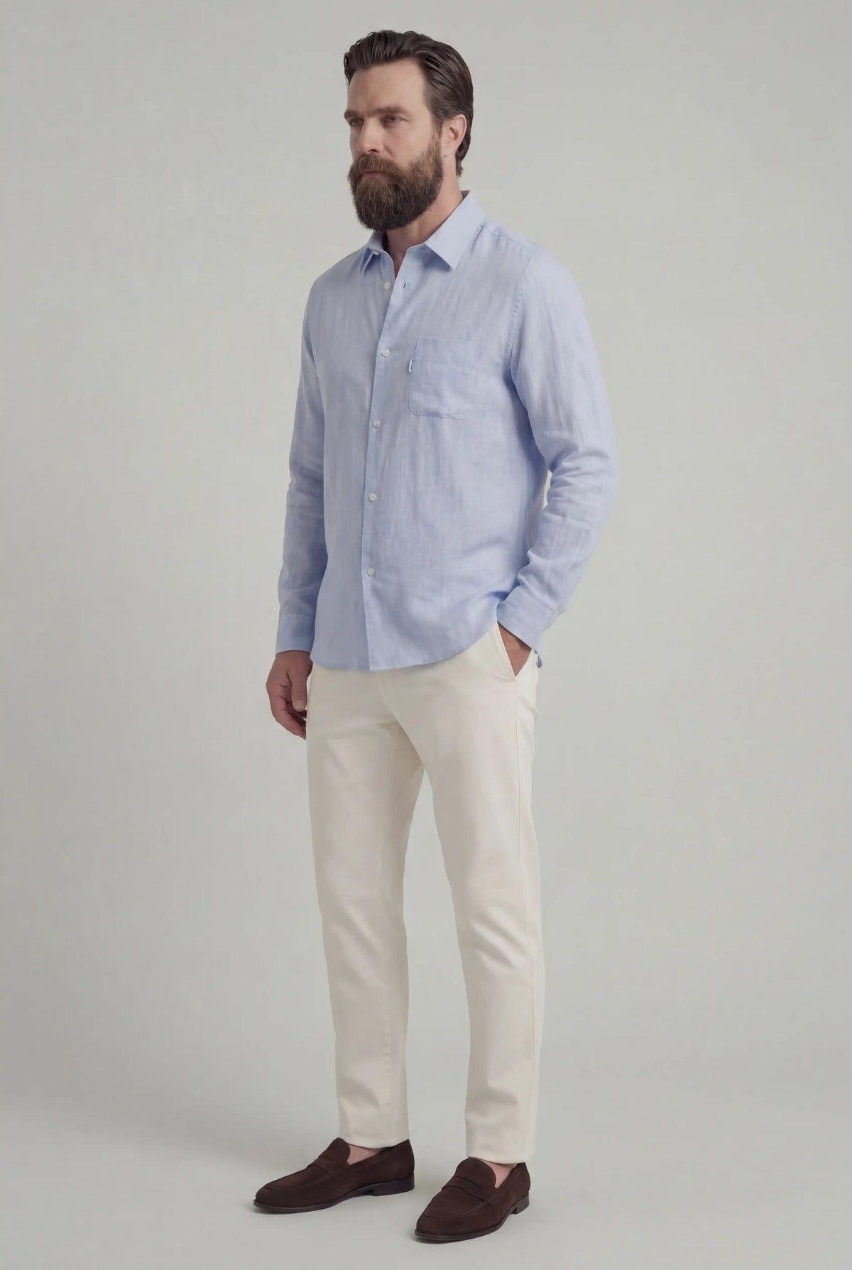Monaco Summer Shirt - Lyseblå - Linskjorte - Valmont Wear