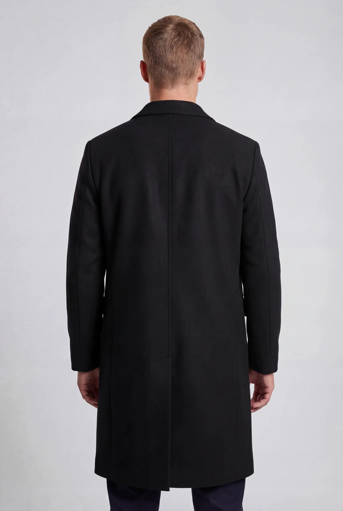 Herre Enkeltradet Lang Frakke - Sort - Coat - Valmont Wear