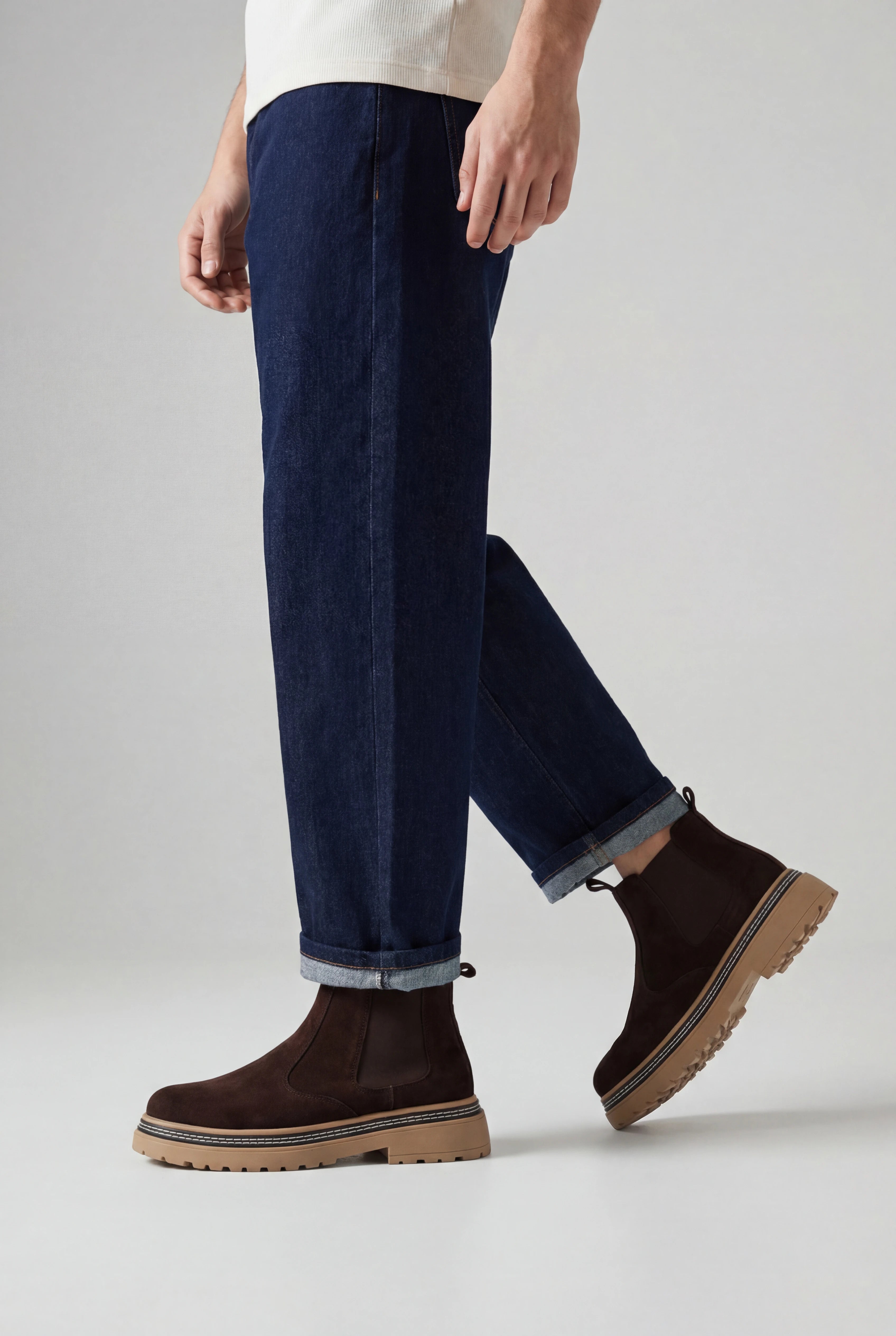 Herre Chelsea Boots i Ruskind – Kaffebrun