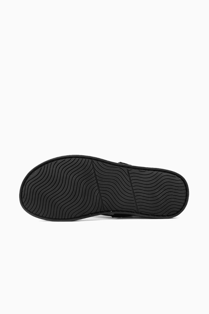 Herresandaler i Sort Læder - Krydsrem Design med Komfort