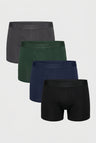Bambus Boxershorts til Mænd – 4-pak Sorte, Bløde & Åndbare Underbukser i Bambusviskose - 4-pack (Antracit + Skovgrøn + Marineblå + Sort) - Boxershorts - Valmont Wear