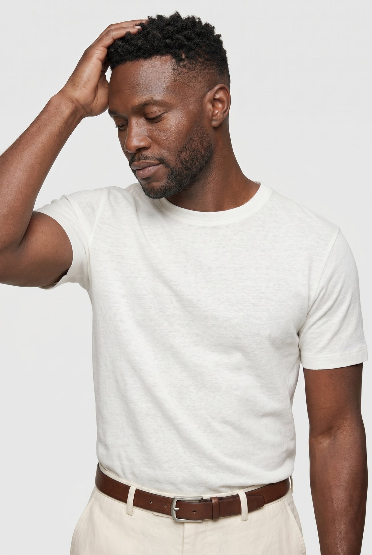 T-Shirt til Mænd - Hvid - Lin - Slim Fit - frame 4
