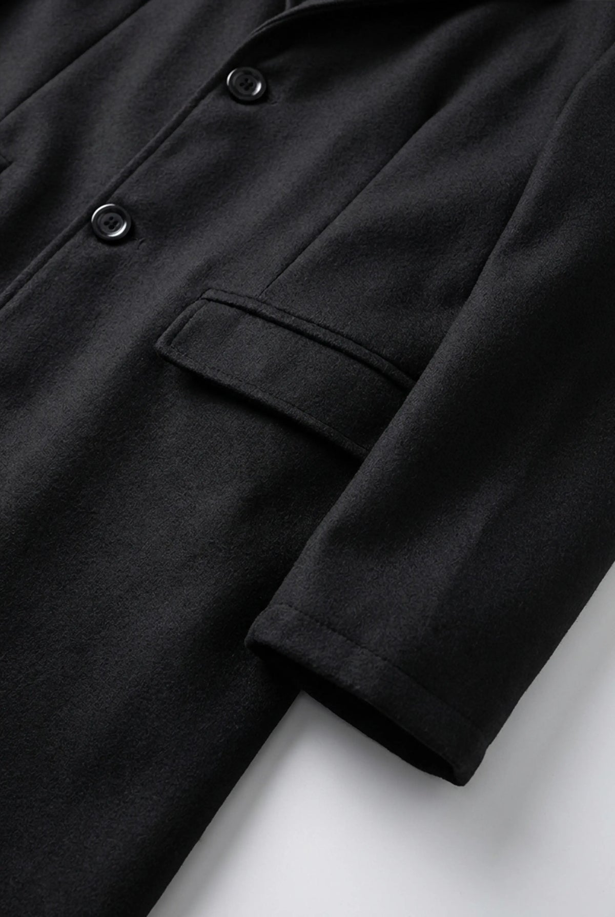 Herre Enkeltradet Lang Frakke - Sort - Coat - Valmont Wear