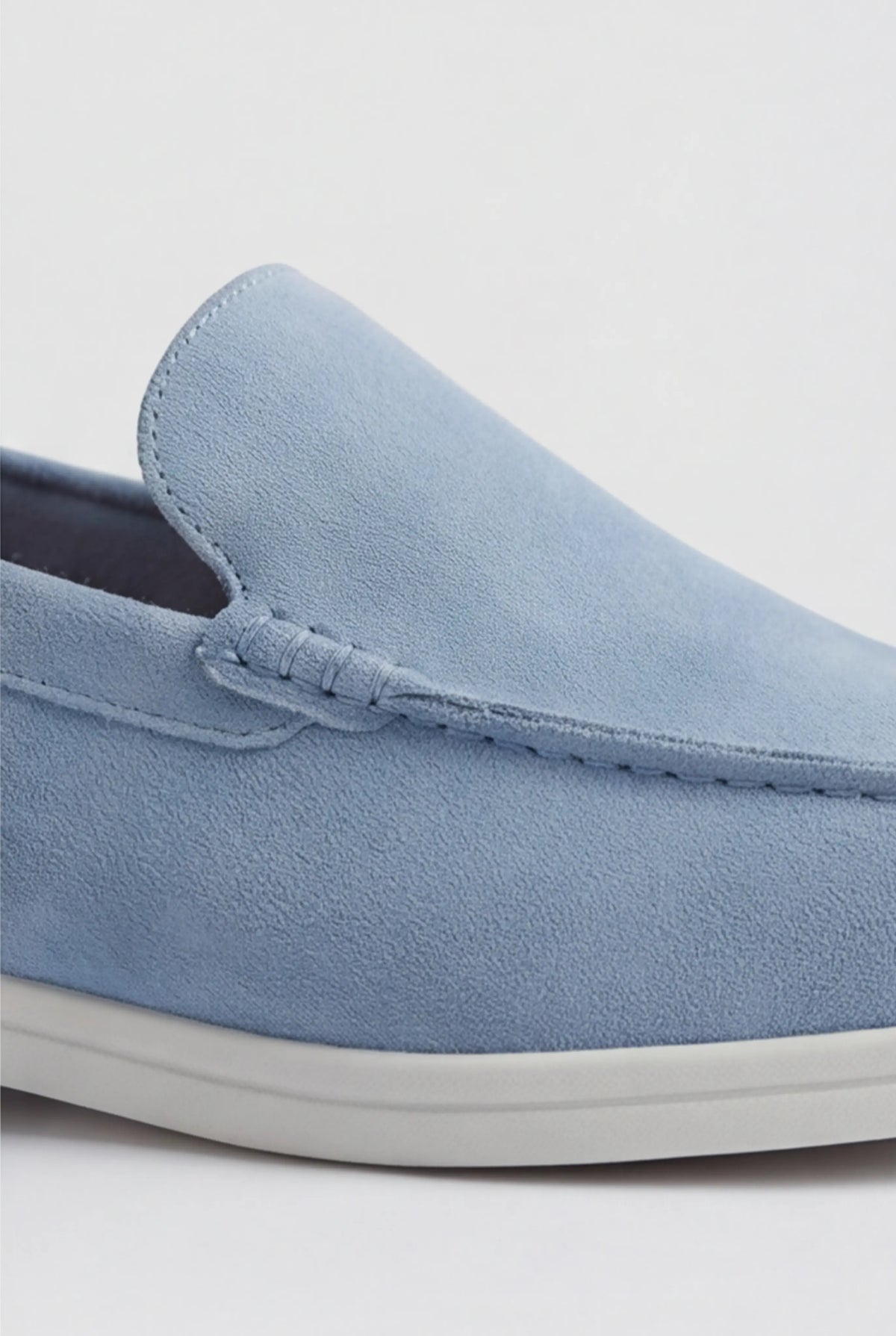 Casual Herre Loafers Slip-On - Lyseblå PU med Ruskindslook - Lyseblå - Loafers - Valmont Wear