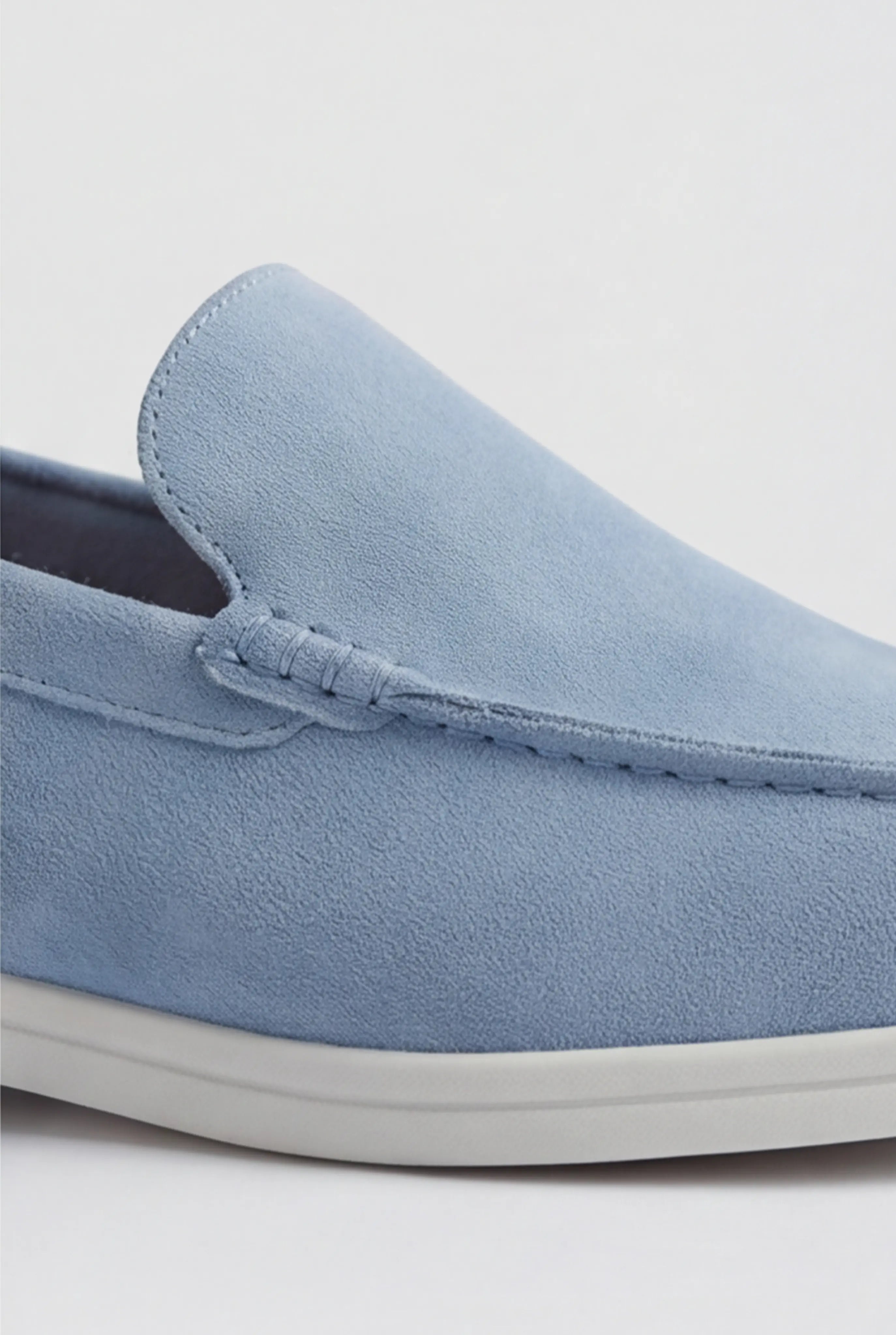 Casual Herre Loafers Slip-On – Lyseblå PU med Ruskindslook