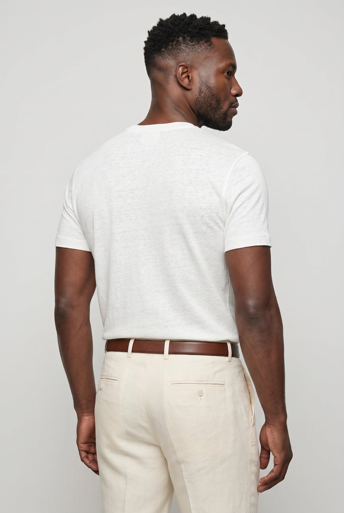 T-Shirt til Mænd - Hvid - Lin - Slim Fit - frame 3