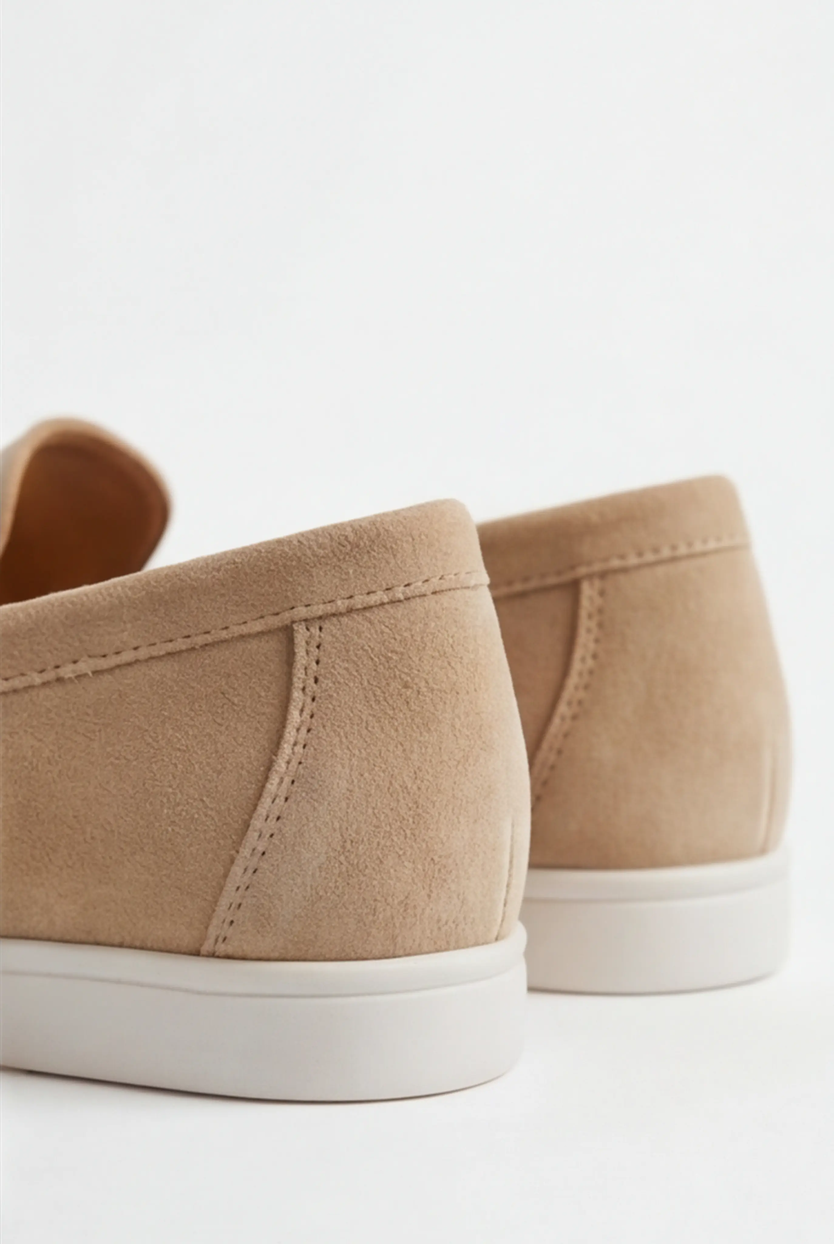 Casual Herre Loafers Slip-On – Beige PU med Ruskindslook