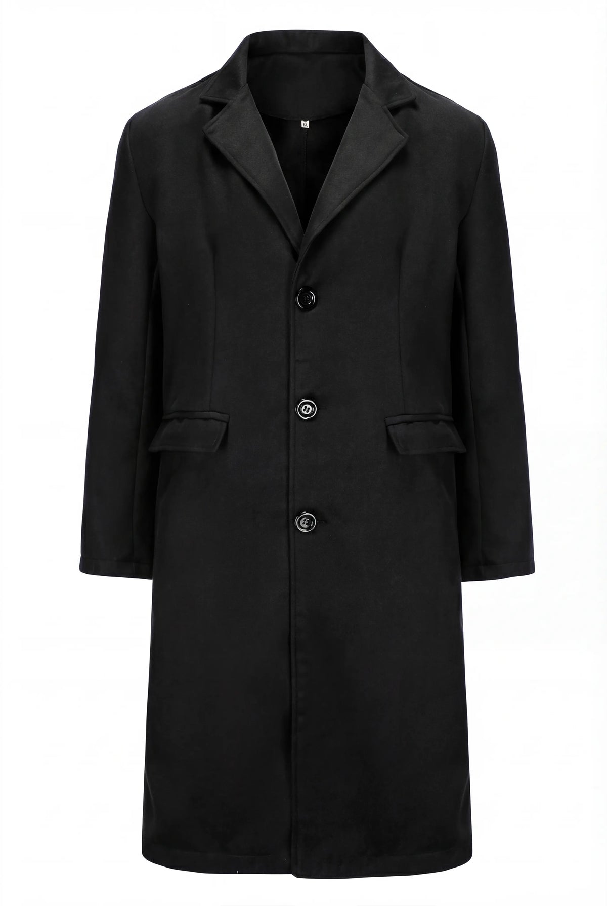 Herre Enkeltradet Lang Frakke - Sort - Coat - Valmont Wear