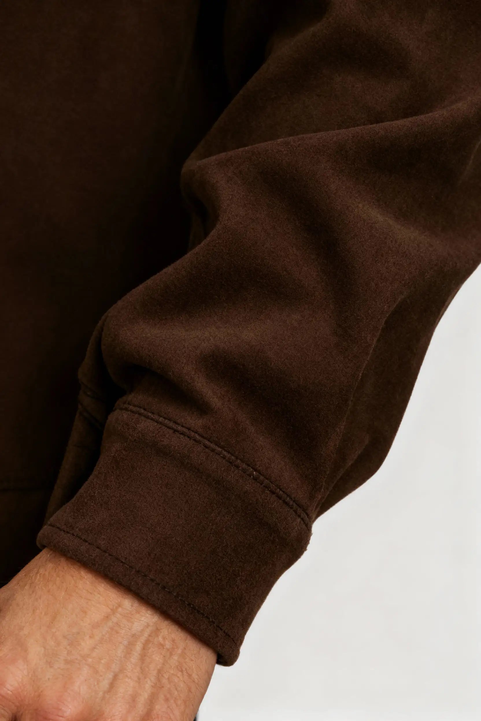 Coffee Brown Børstet Overshirt Jakke
