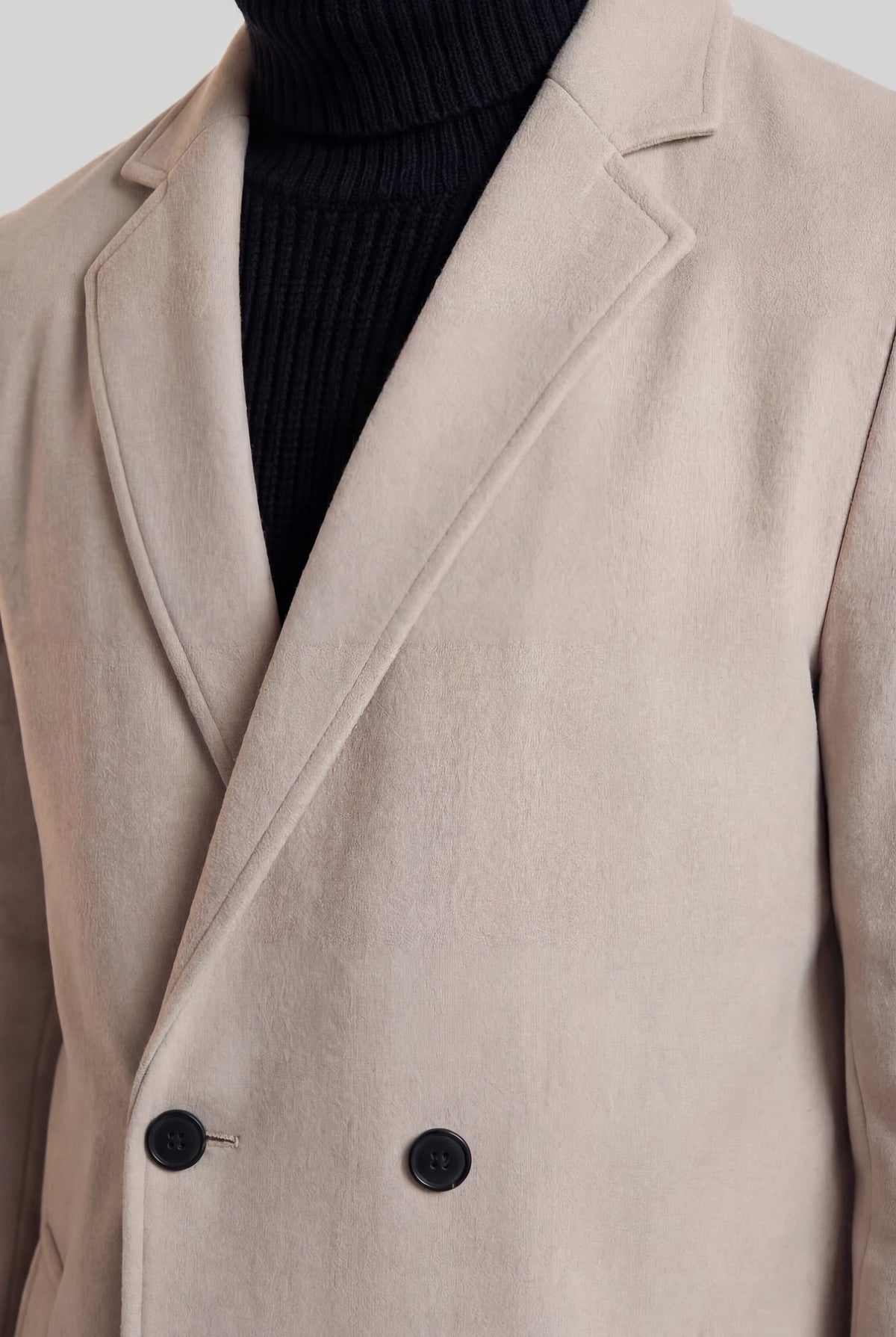 Varm Oatmeal Herrefrakke med Dobbelt Knaplukning - Coat - Valmont Wear