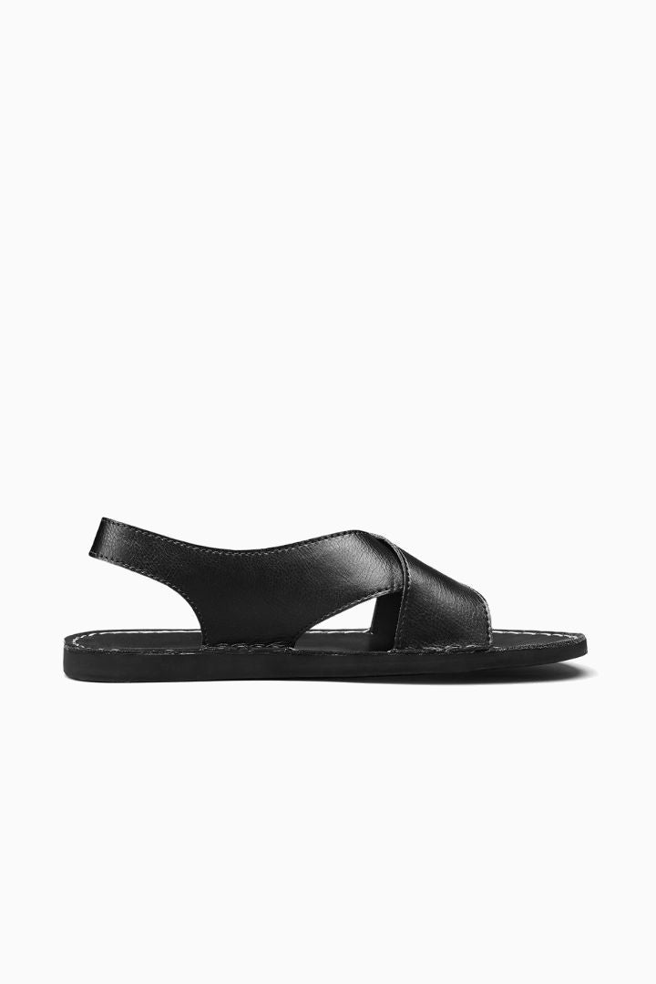 Herresandaler i Sten Læder - Krydsrem Slip-On til Sommer