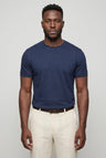 Herre T-shirt Slim Fit – Marineblå Bomuld, Blød & Komfortabel - Marineblå - Herre T-shirts - Valmont Wear