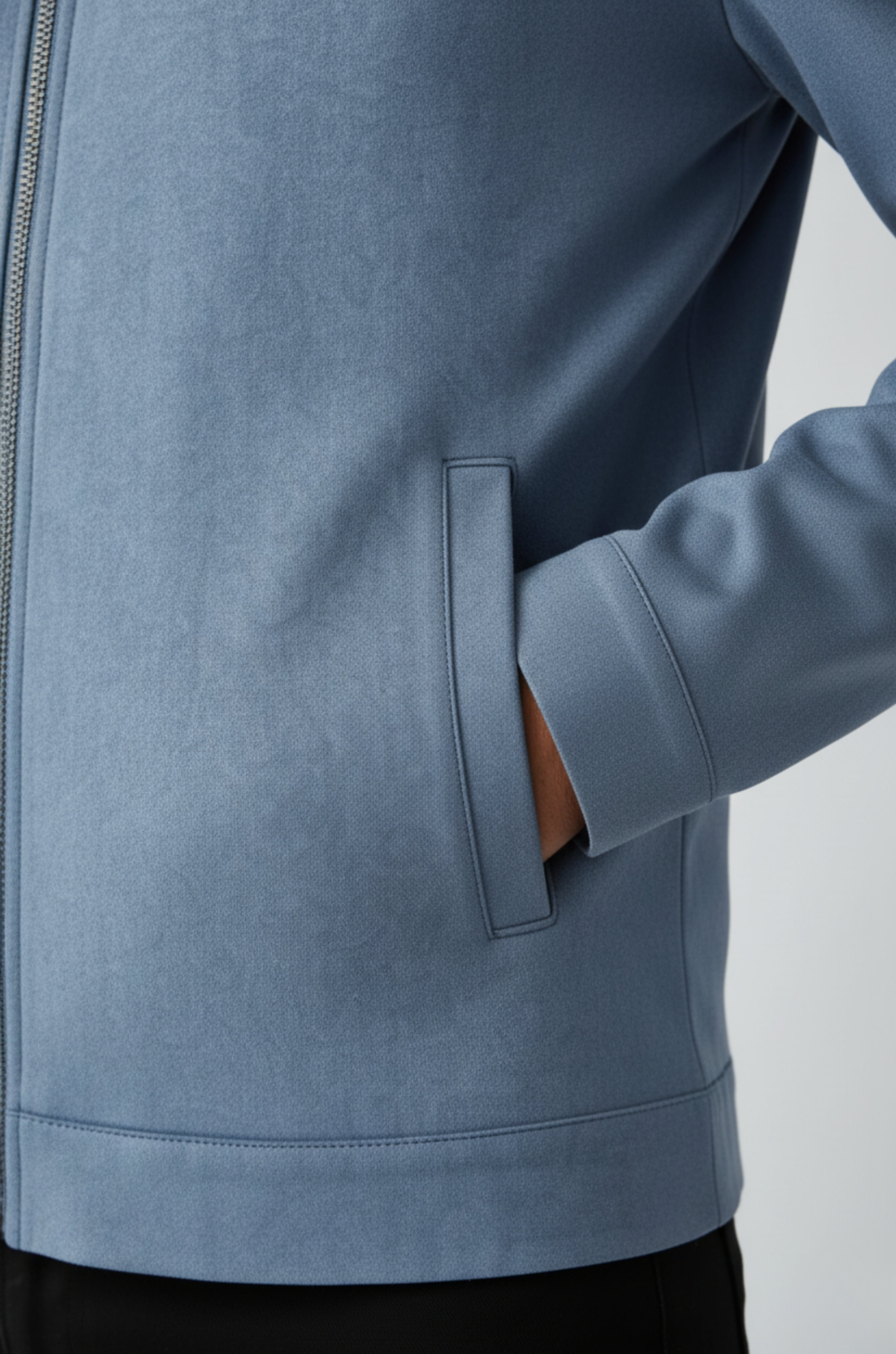 Dusty Blue Suede Jakke til Mænd – Elegant og Alsidig Hverdagsjakke - - Jakker - Valmont Wear