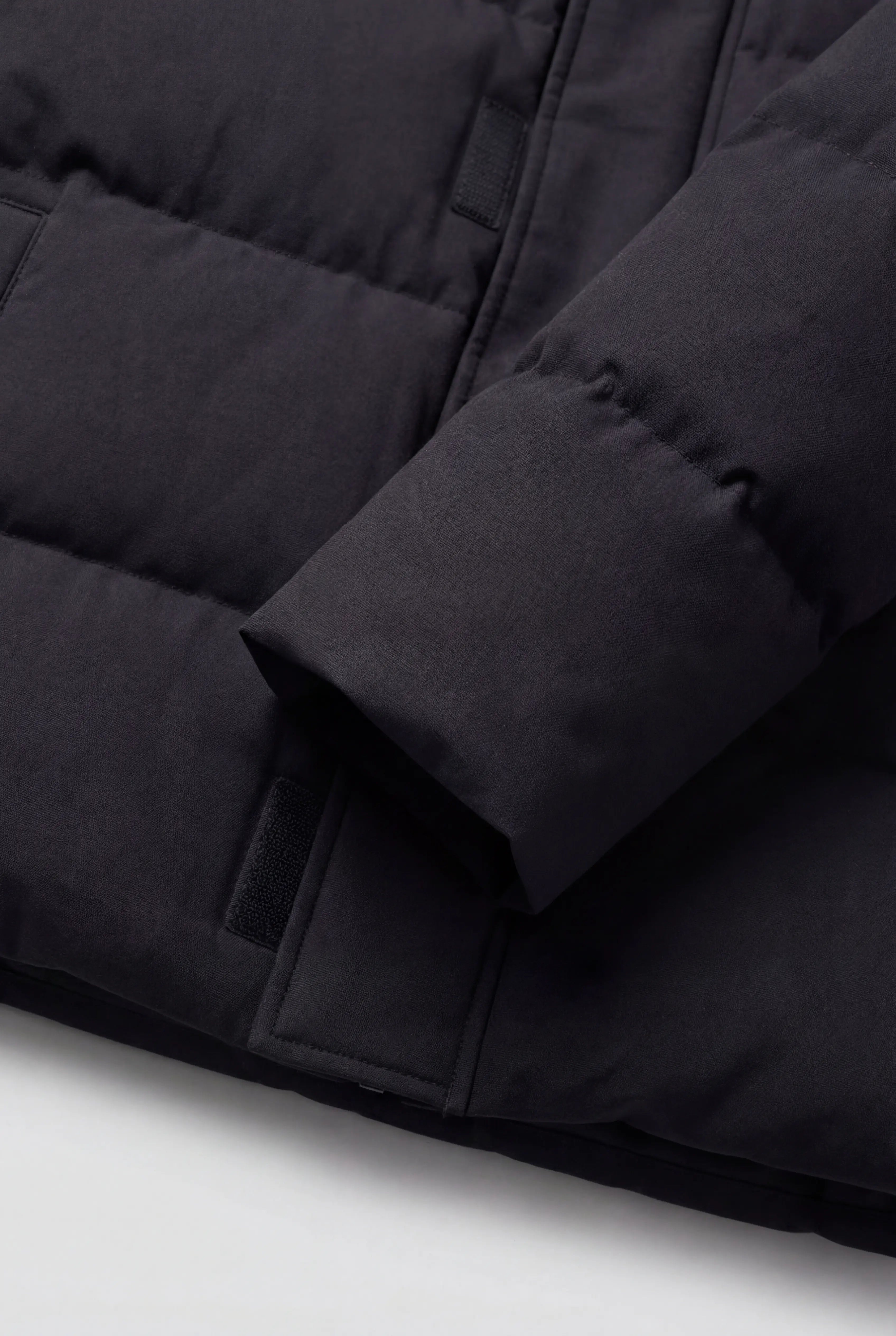 Herre Kort Quiltet Pufferjakke – Sort – Oversized Pasform