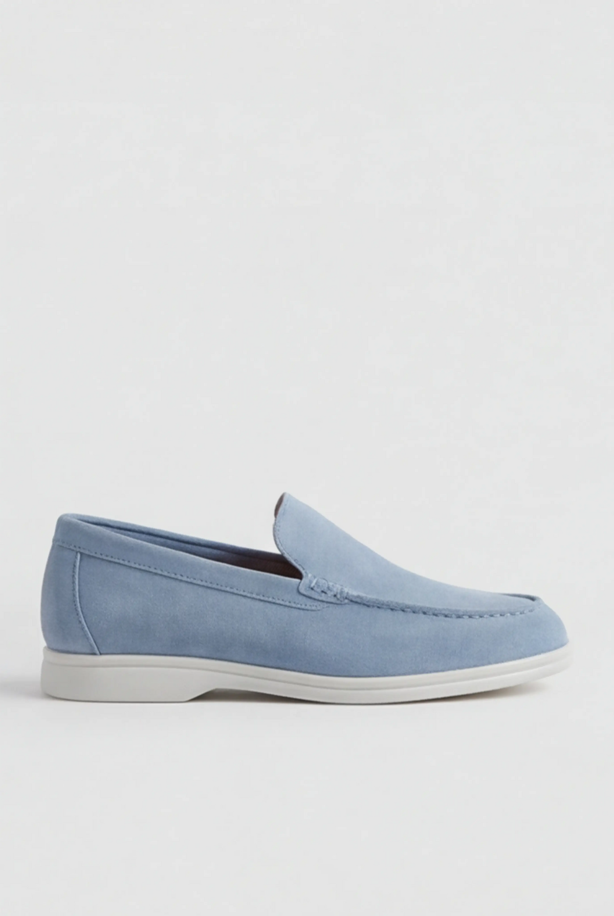Casual Herre Loafers Slip-On - Lyseblå PU med Ruskindslook - Lyseblå - Loafers - Valmont Wear
