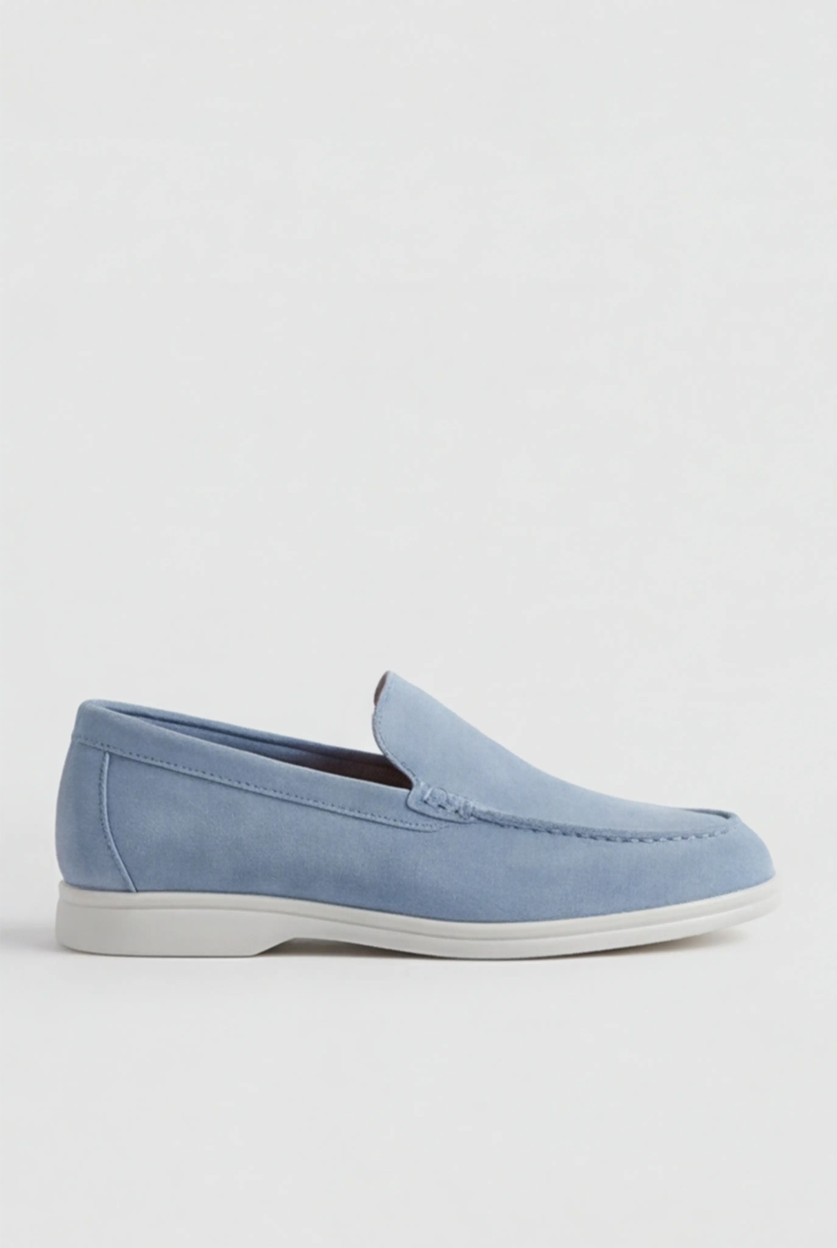Casual Herre Loafers Slip-On – Lyseblå PU med Ruskindslook