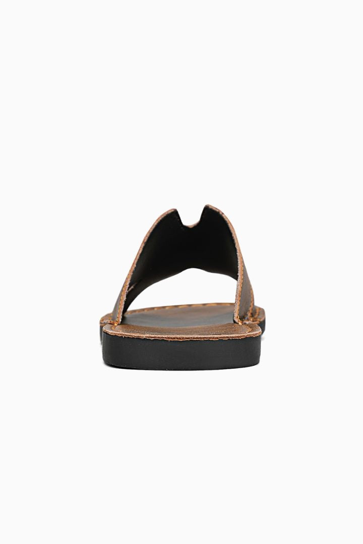 Herresandaler i Sort Læder - Slip-On Slide til Sommer