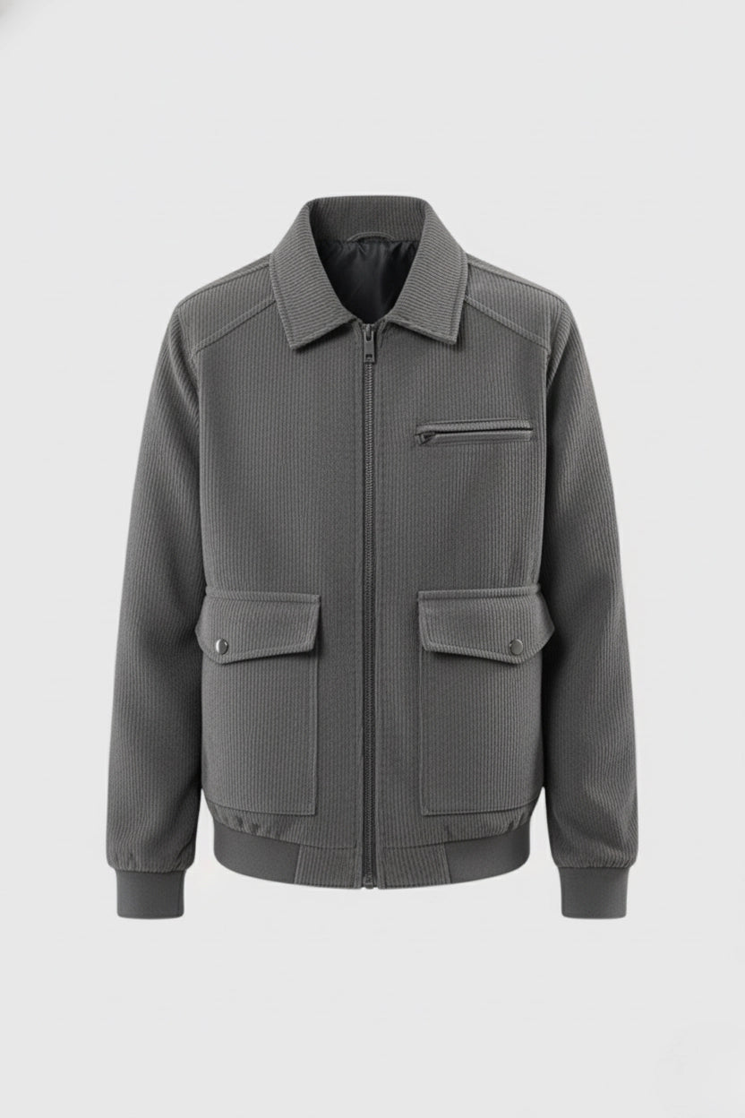 Herre Corduroy Jakke – Grå - - Jakker - Valmont Wear