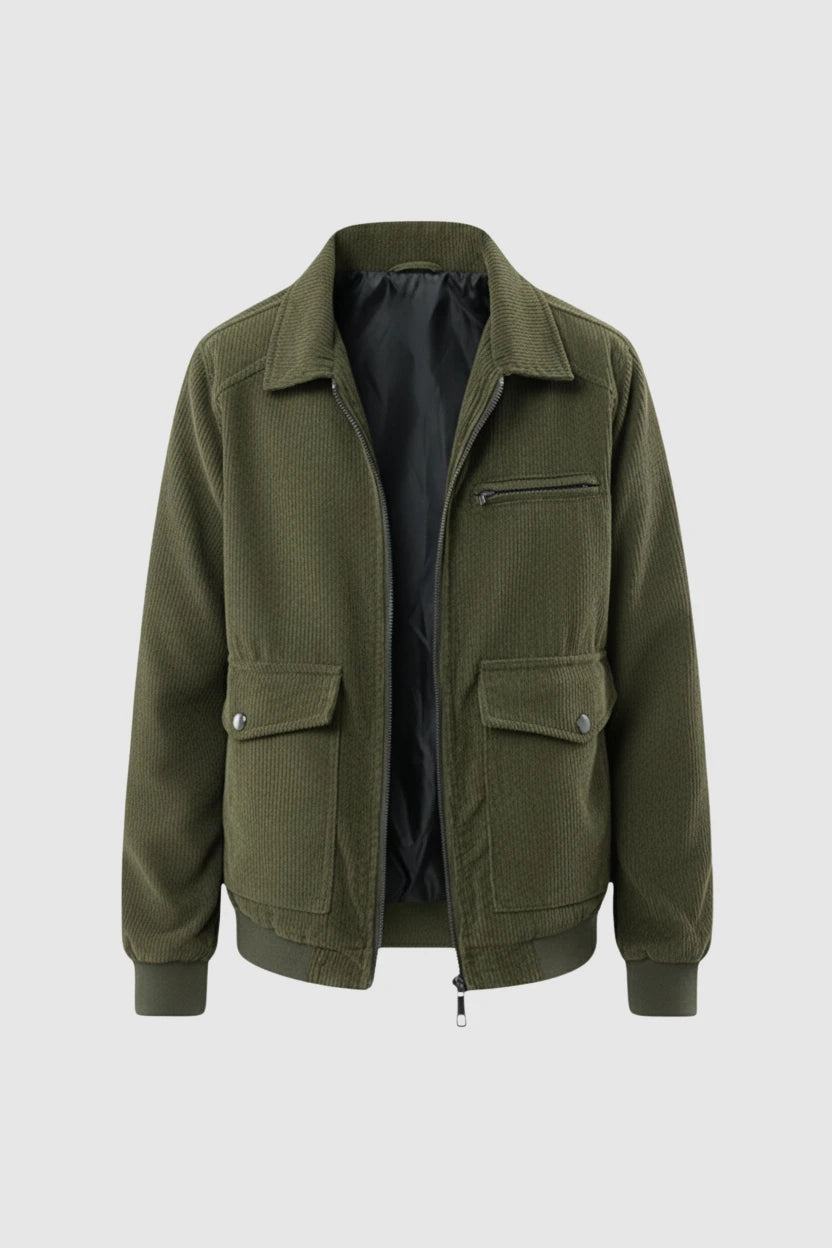 Herre Corduroy Jakke – Armygrøn - - Jakker - Valmont Wear