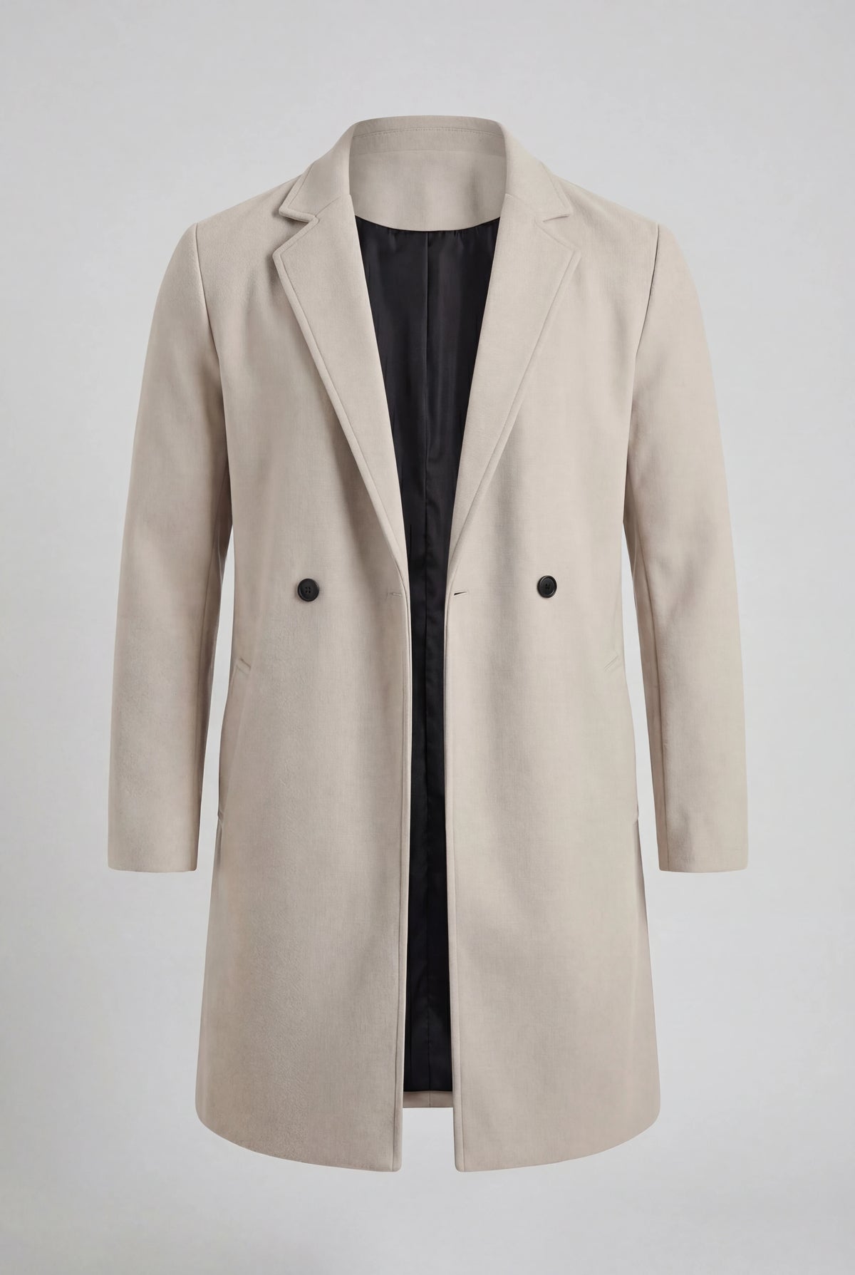Varm Oatmeal Herrefrakke med Dobbelt Knaplukning - Coat - Valmont Wear
