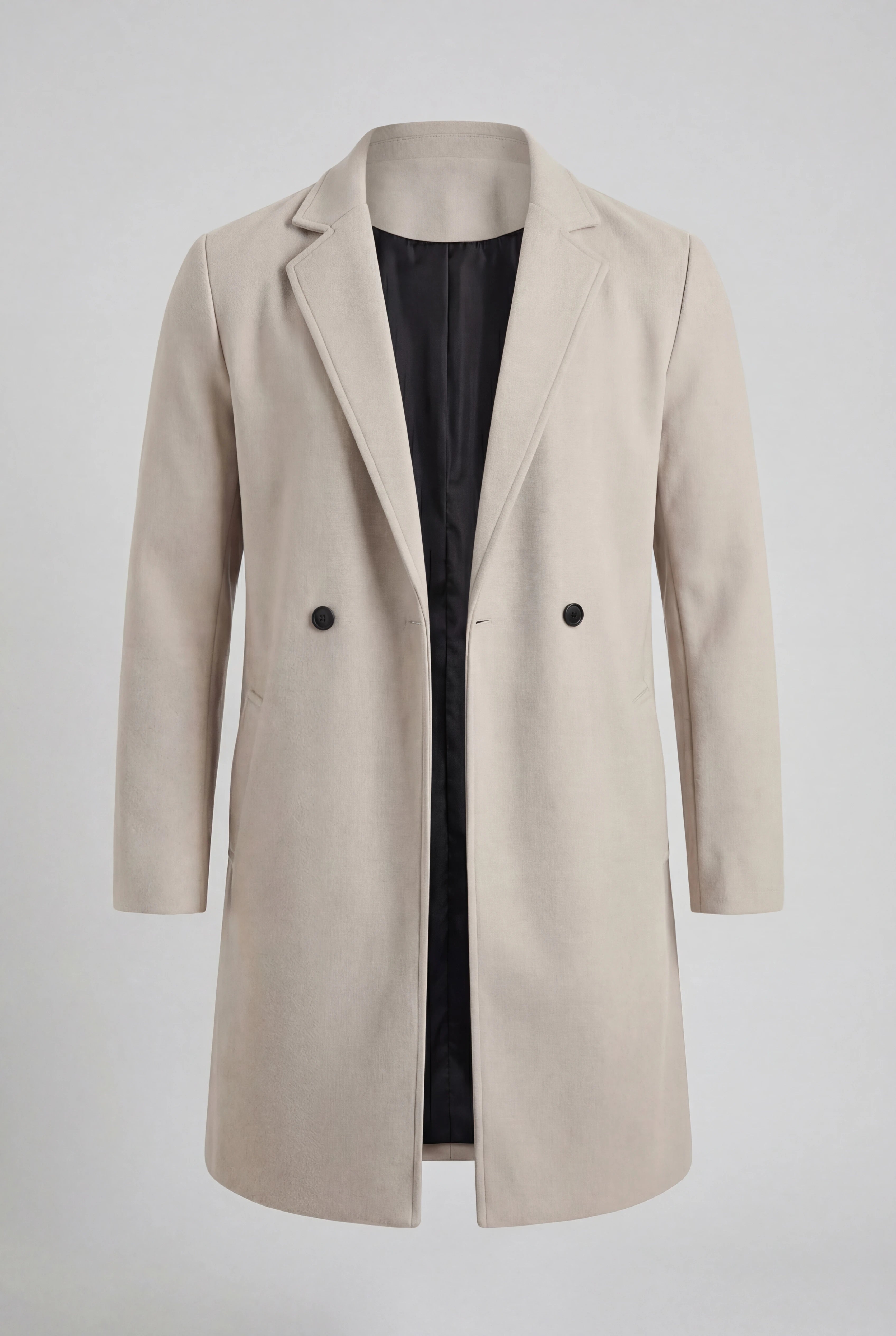 Varm Oatmeal Herrefrakke med Dobbelt Knaplukning